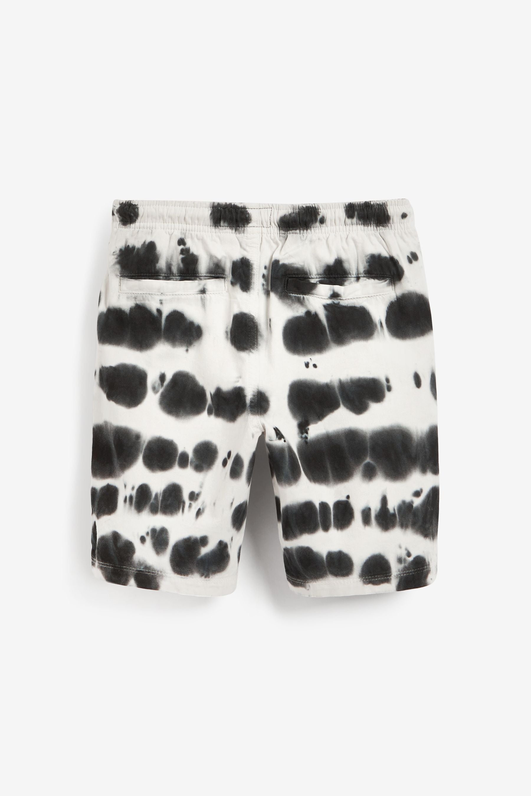 Black/White Regular Fit Pull-On Shorts (3-16yrs)