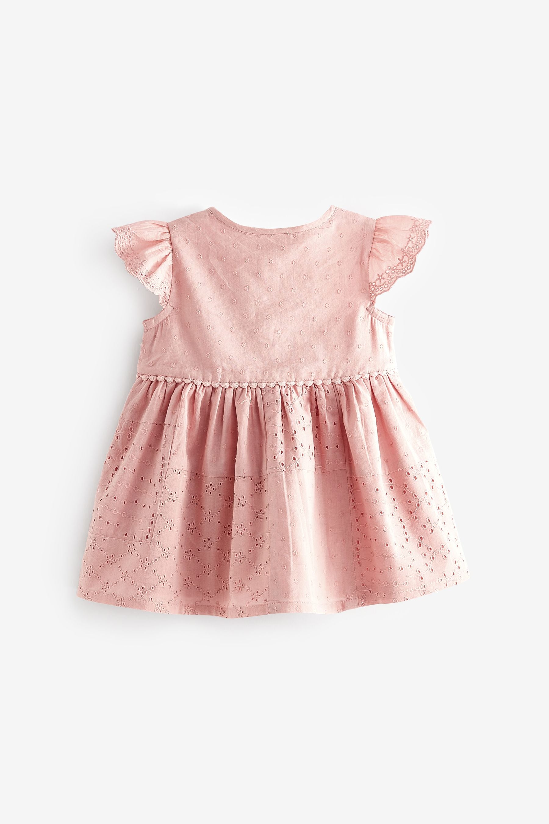 Pink Baby 2 Piece Broderie Dress and Knickers Set (0mths-2yrs)