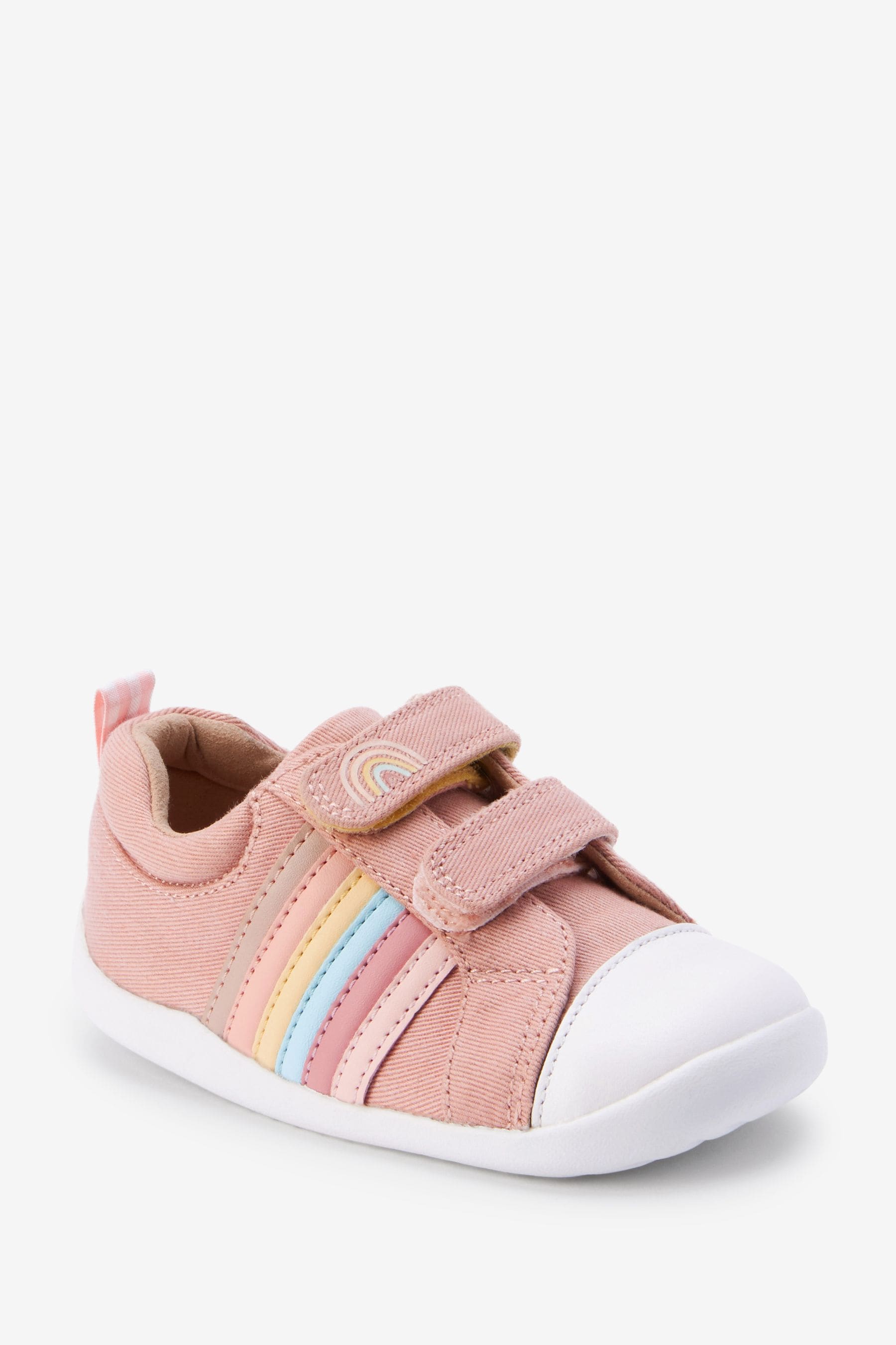 Pink Canvas First Walker Rainbow Trainers