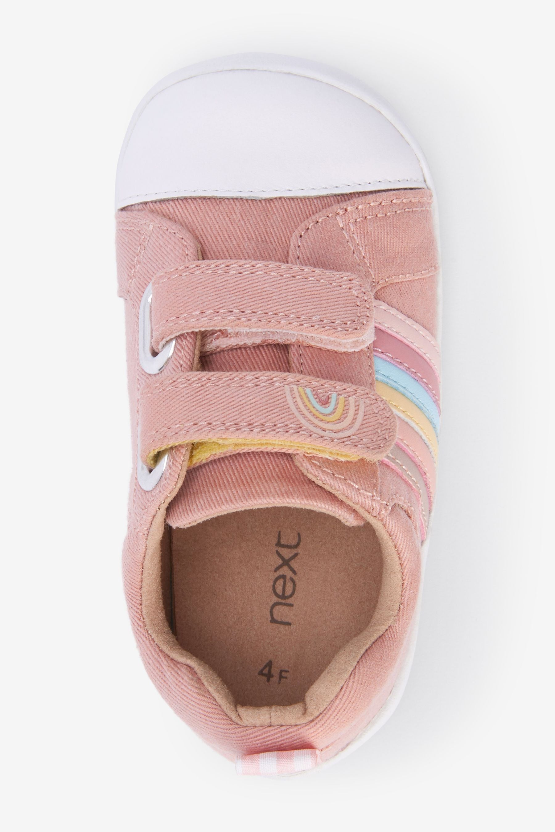 Pink Canvas First Walker Rainbow Trainers