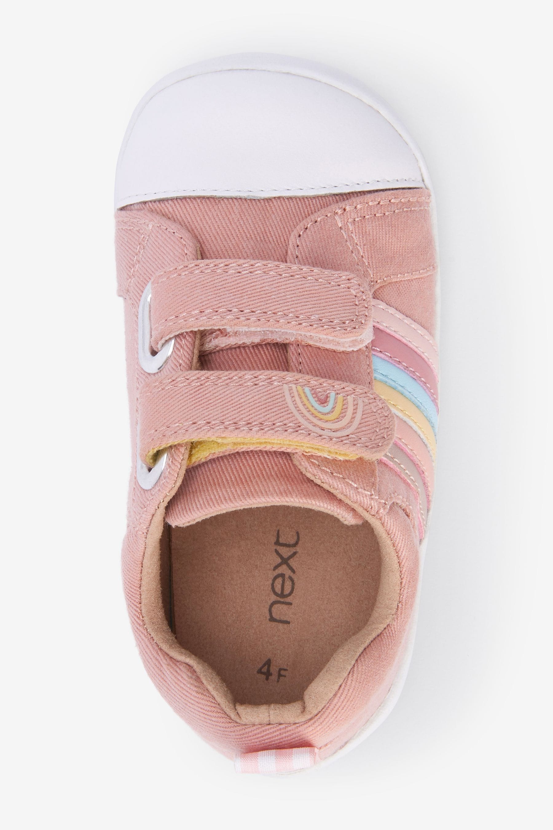 Pink Canvas First Walker Rainbow Trainers