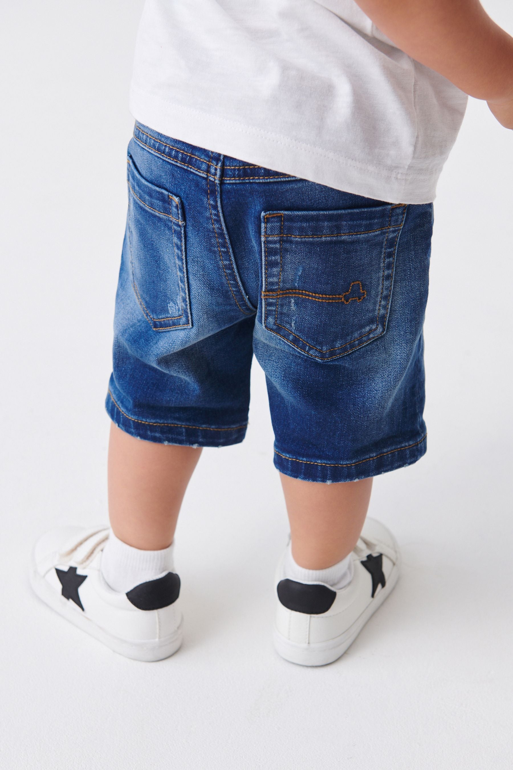 Mid Blue Fire Engine Regular Fit Denim Shorts (3mths-7yrs)