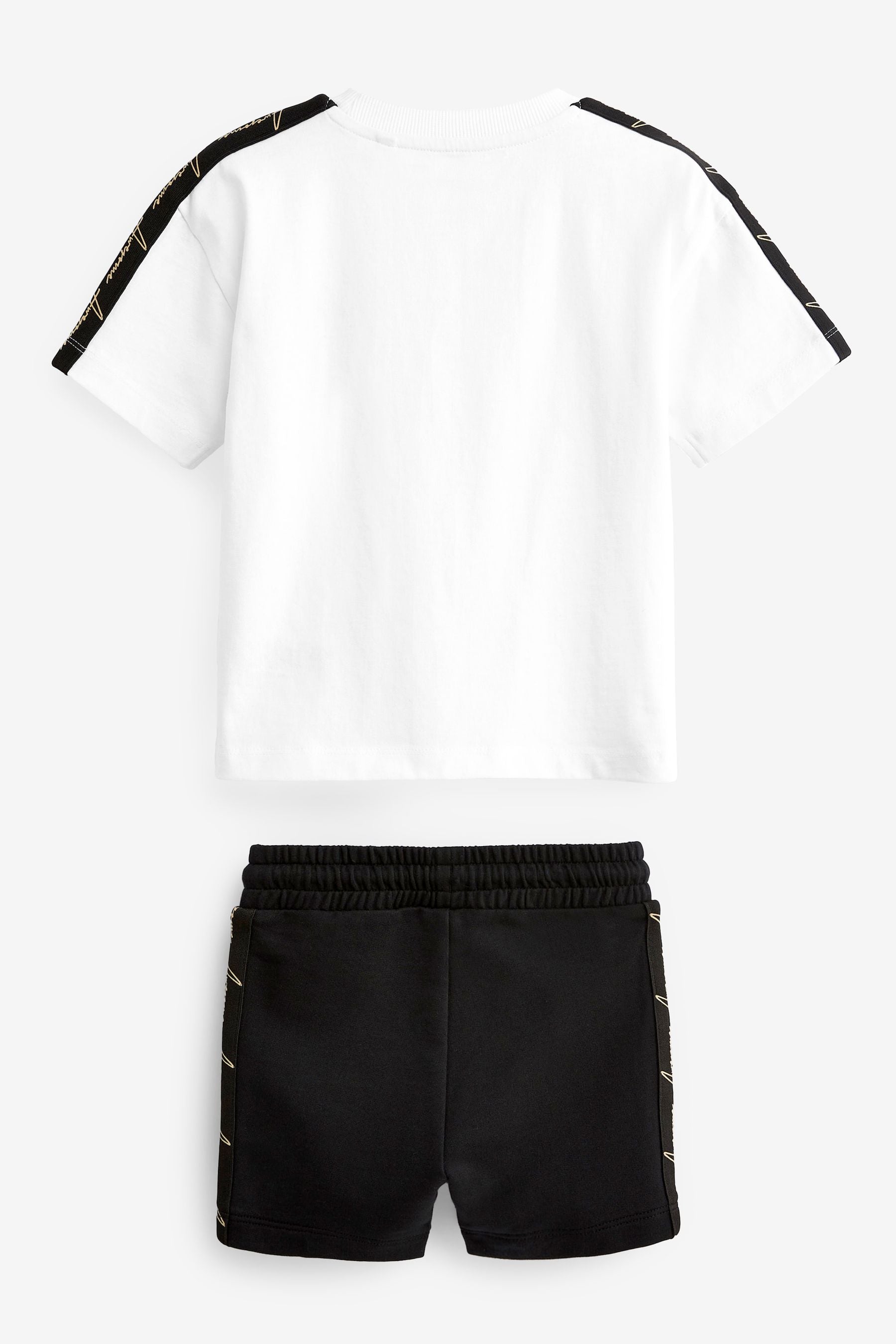 White & Black Oversized T-Shirt and Shorts Set (3mths-7yrs)