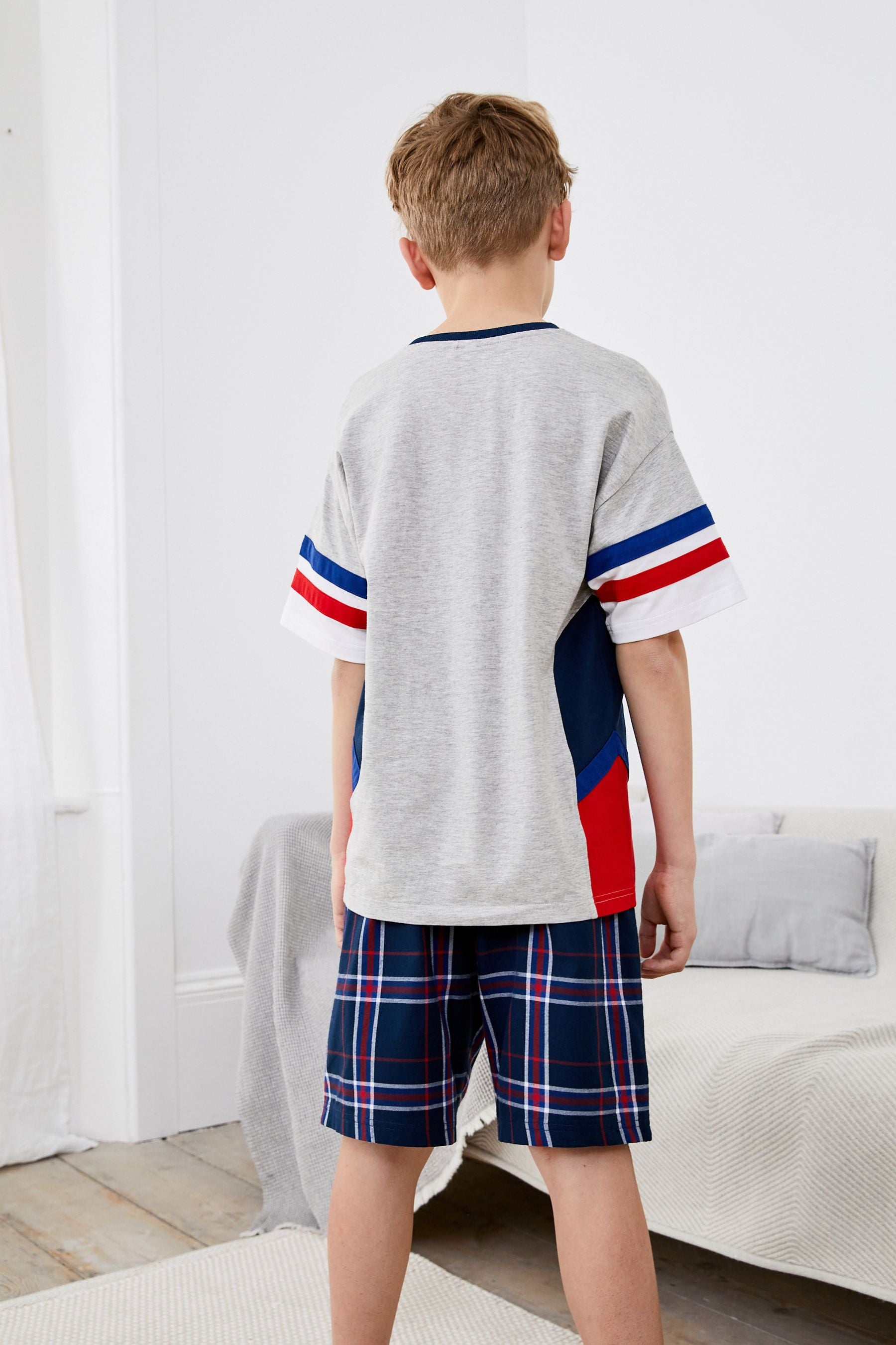 Red/Blue 2 Pack Check Short Pyjamas (1.5-16yrs)