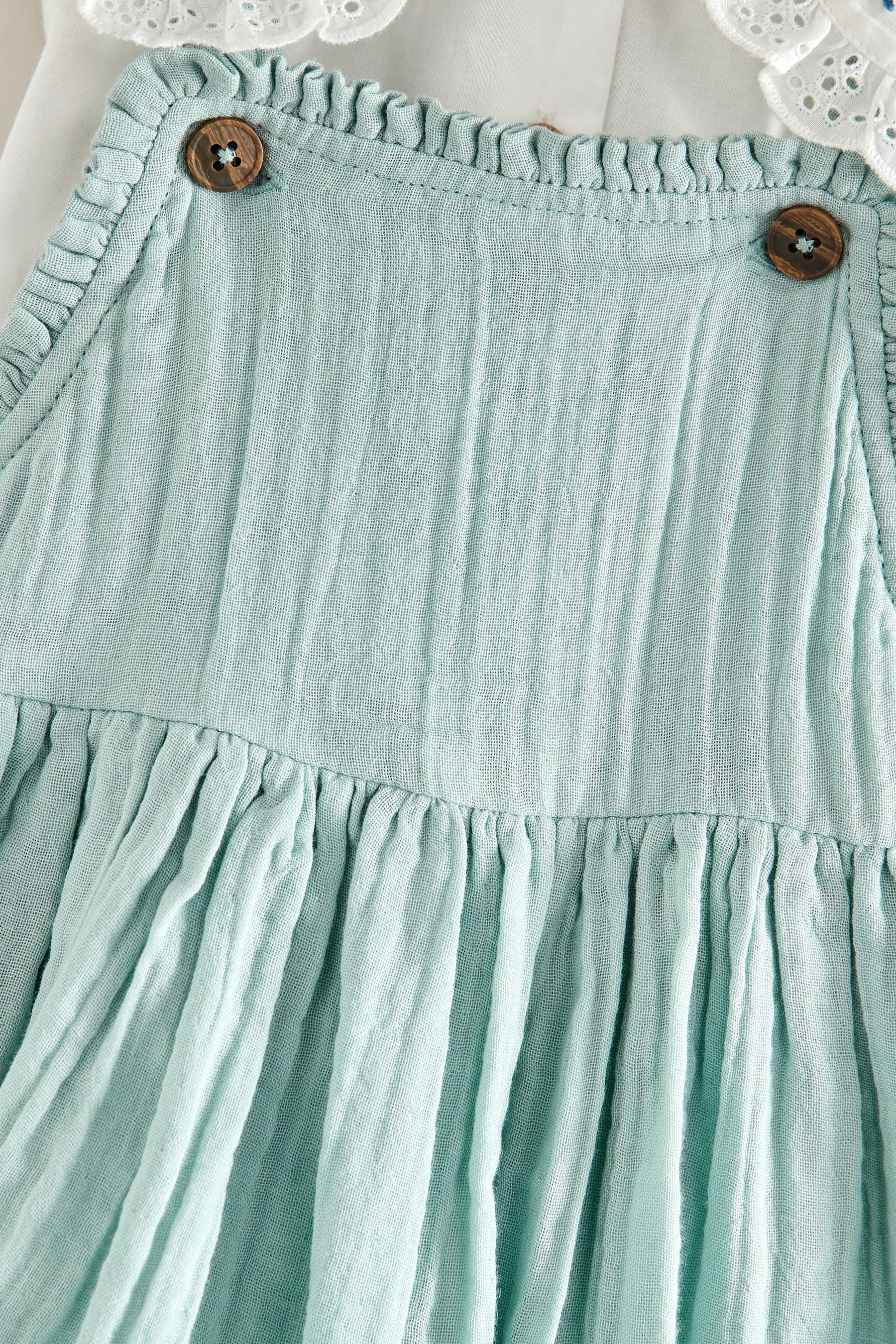 Mint Green Blouse And Pinafore Set (3mths-8yrs)