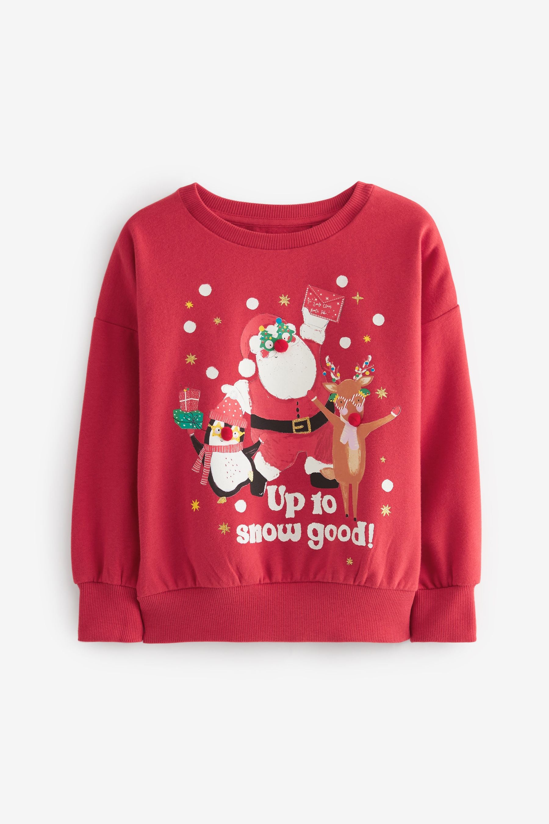 Red Santa Christmas Sweatshirt Jumper (3-16yrs)