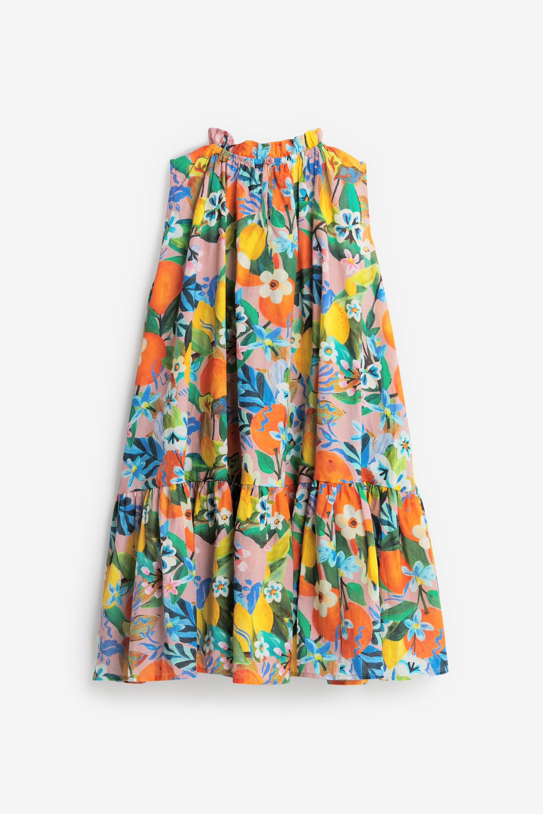 Orange/Yellow Fruit Printed Trapeze Dress (3-16yrs)