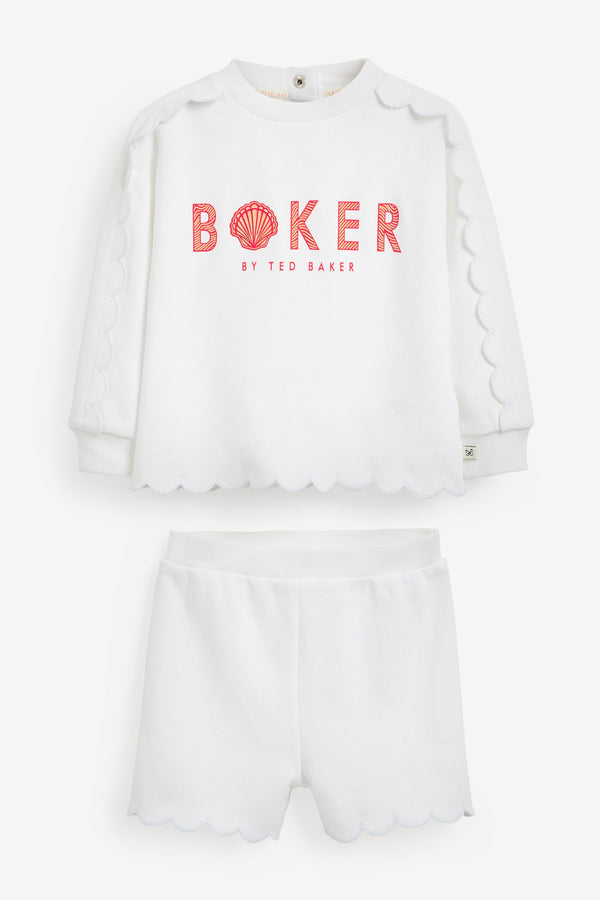 White Baker by Ted Baker White Sweatshirt and Shorts Set