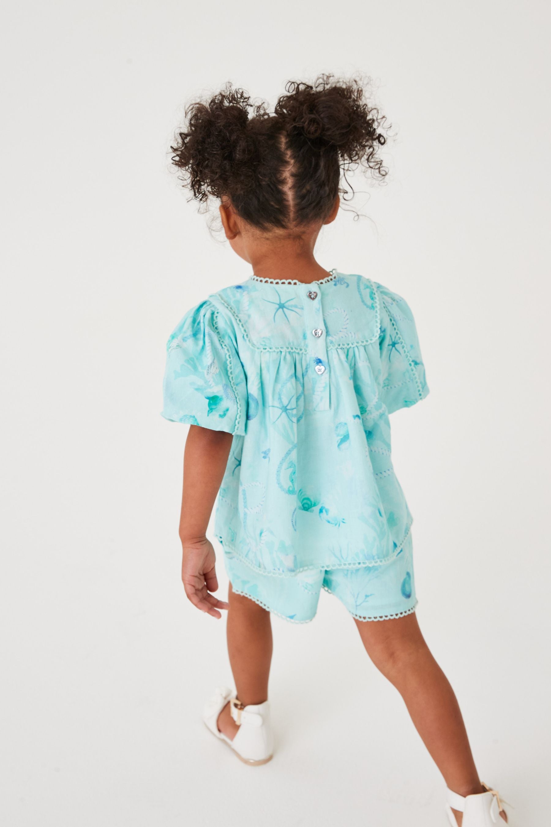 Blue Baker by Ted Baker Blue Printed Blouse And Shorts Set