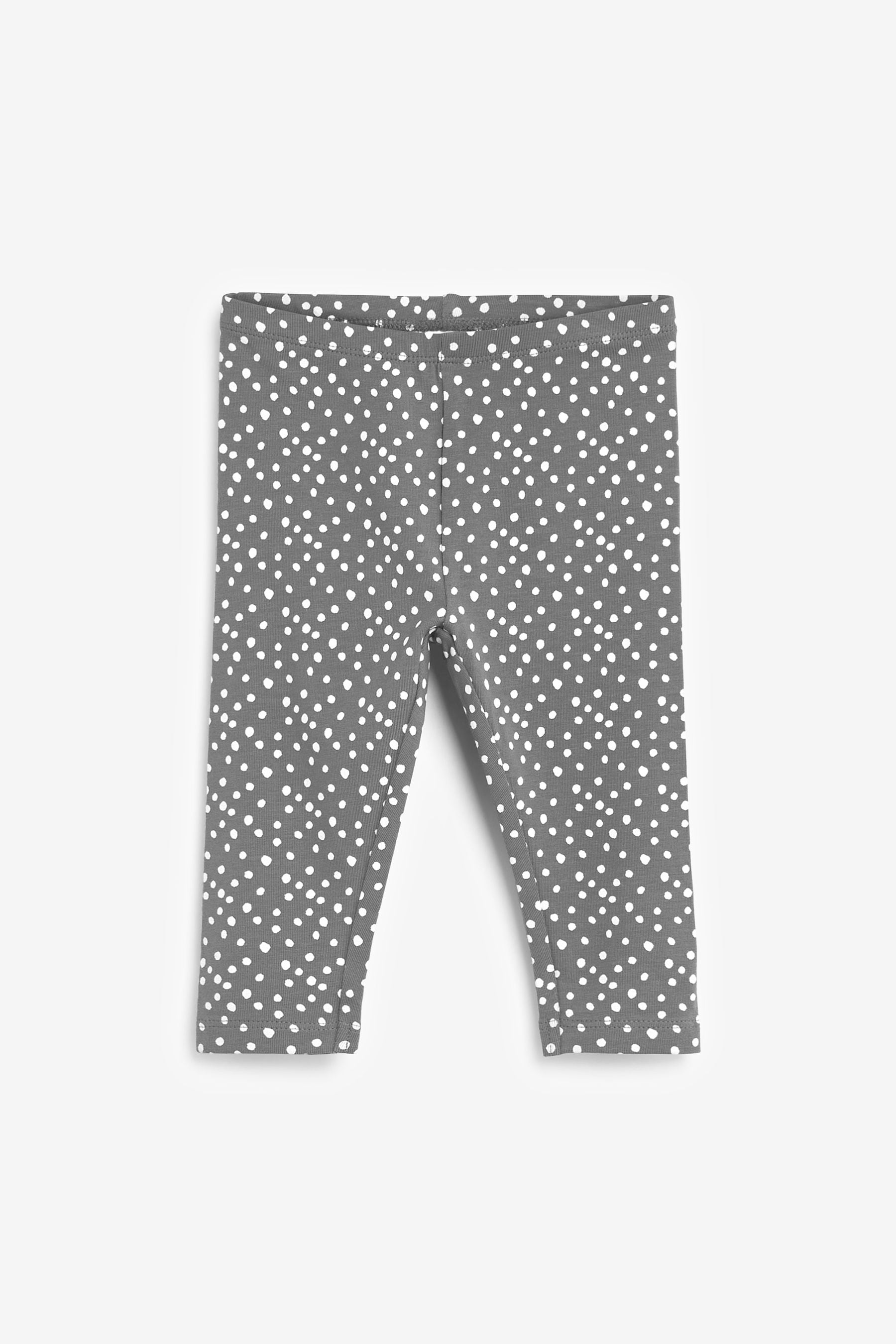 Grey 7 Pack Mixed Print Leggings