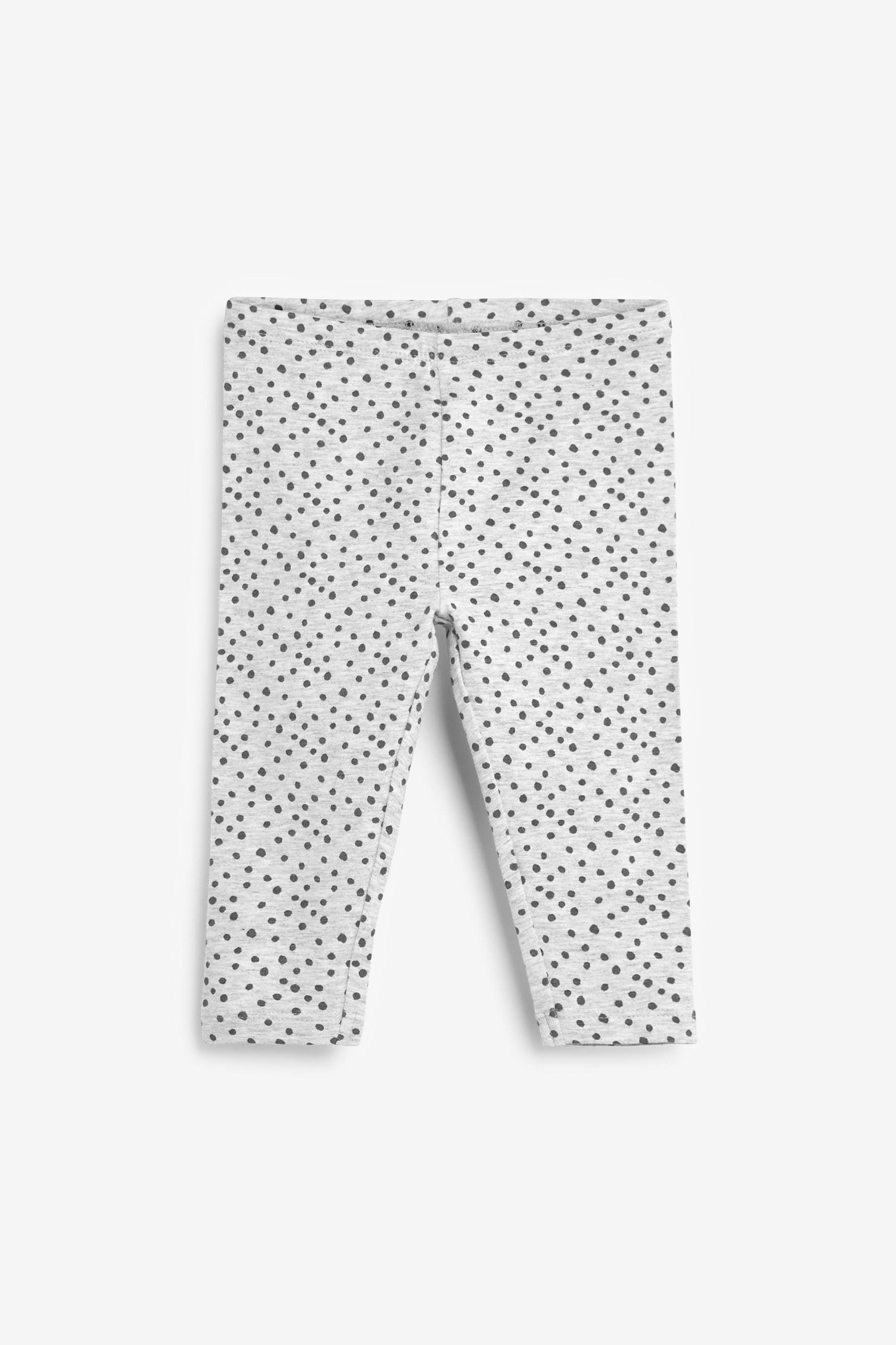 Grey 7 Pack Mixed Print Leggings