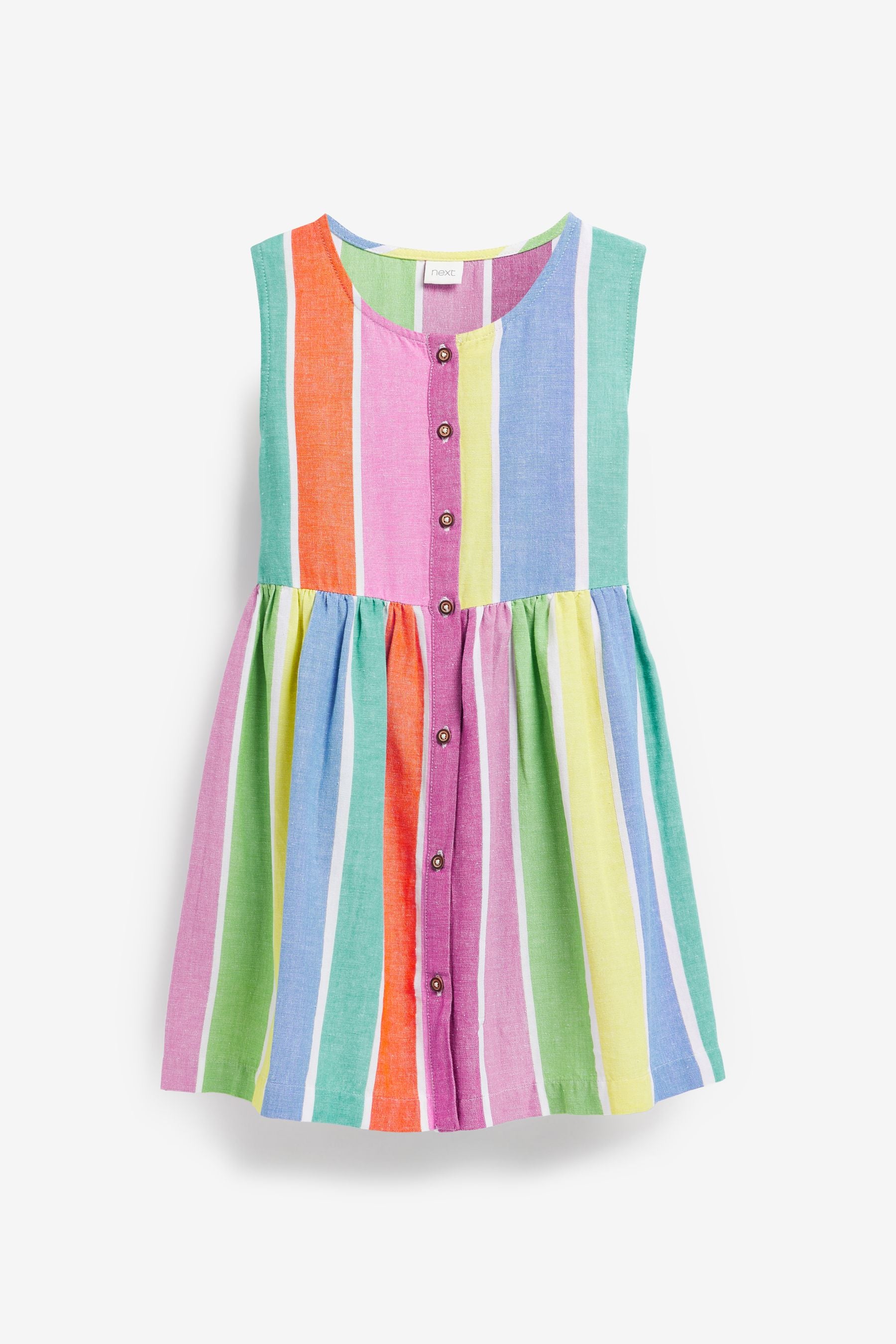 Rainbow Buttoned Dress (3-16yrs)