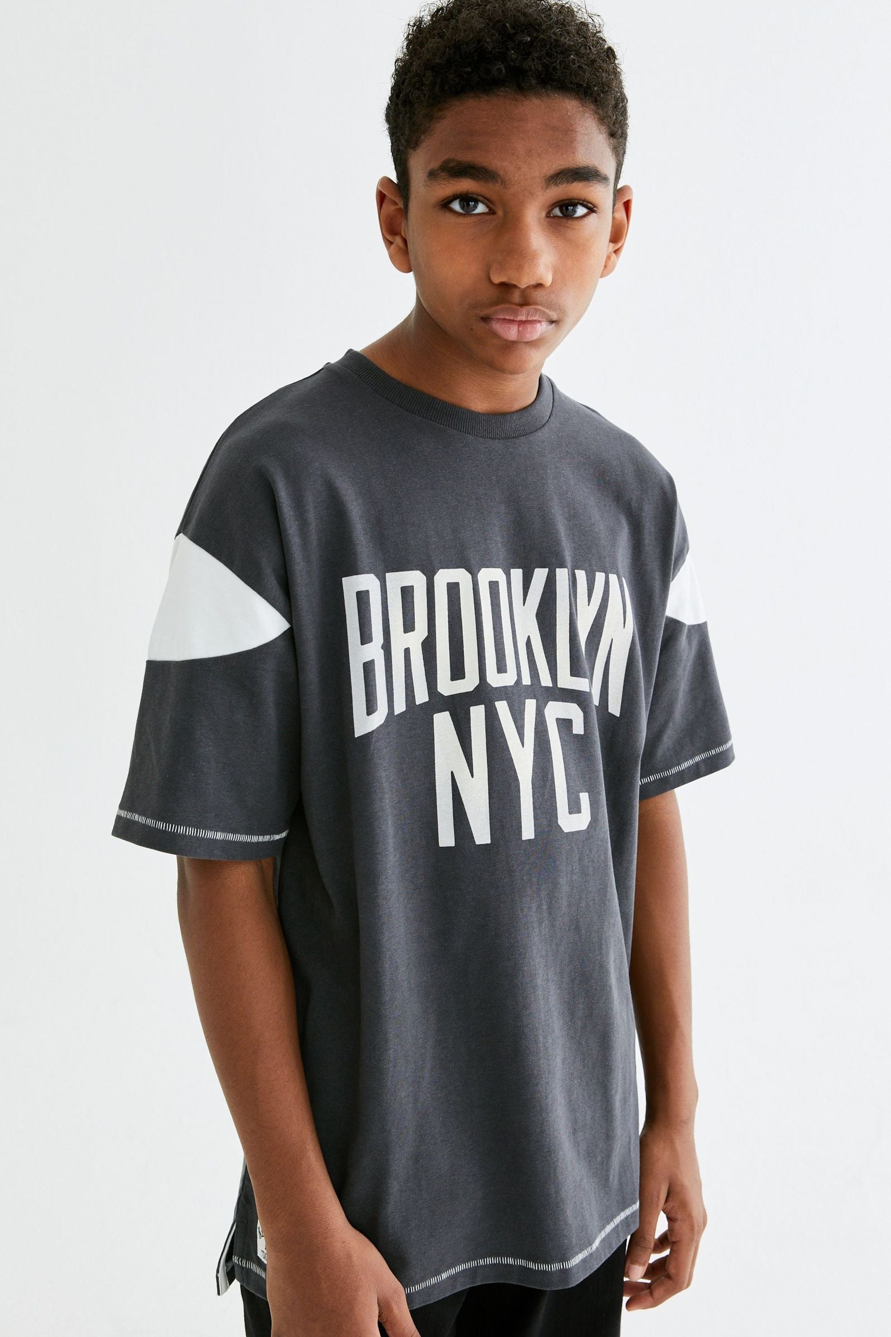 Charcoal Grey Short Sleeve Graphic T-Shirt (3-16yrs)