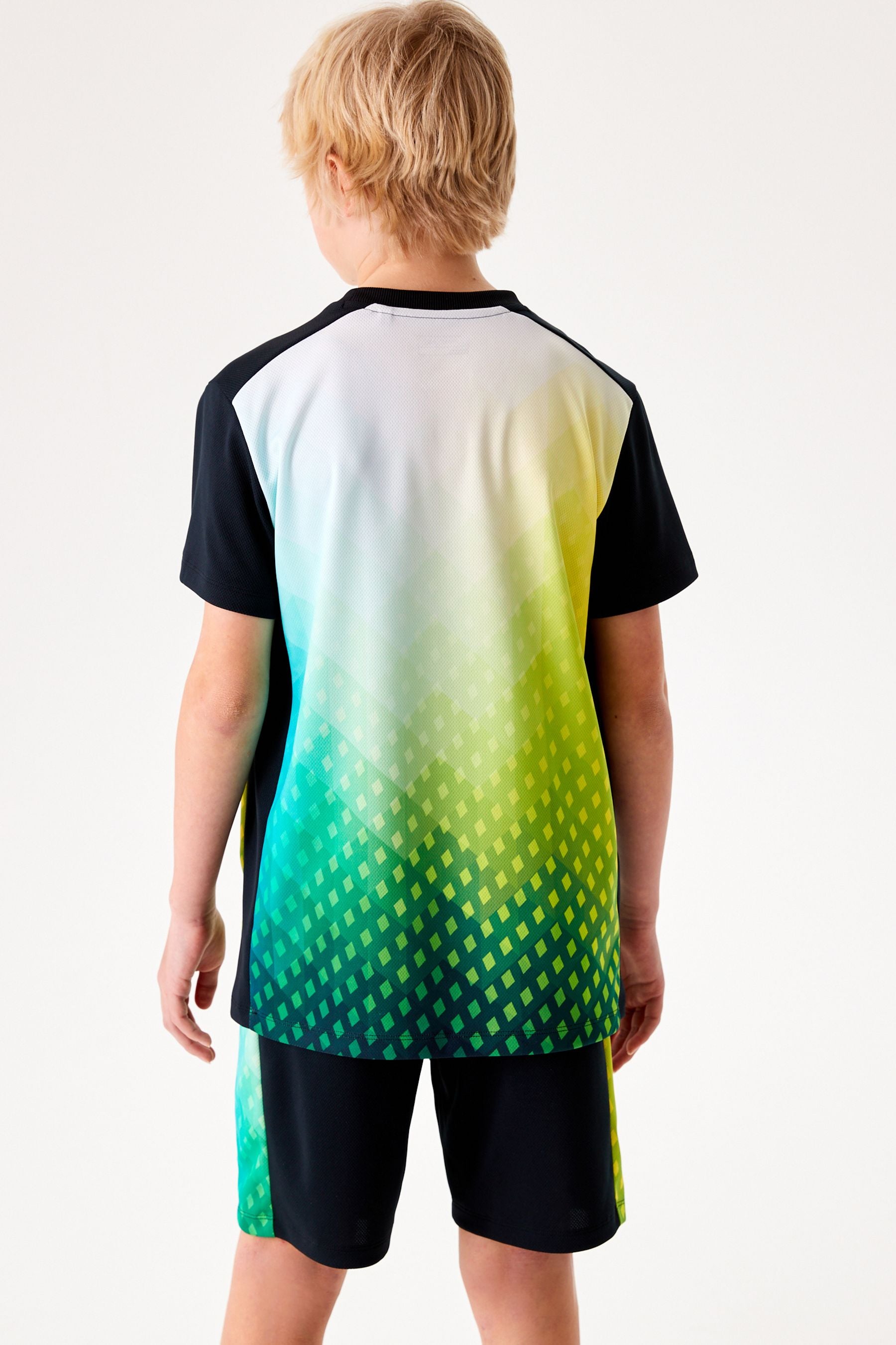 Ombre All Over Print Mesh T-Shirt And Short Set (3-16yrs)