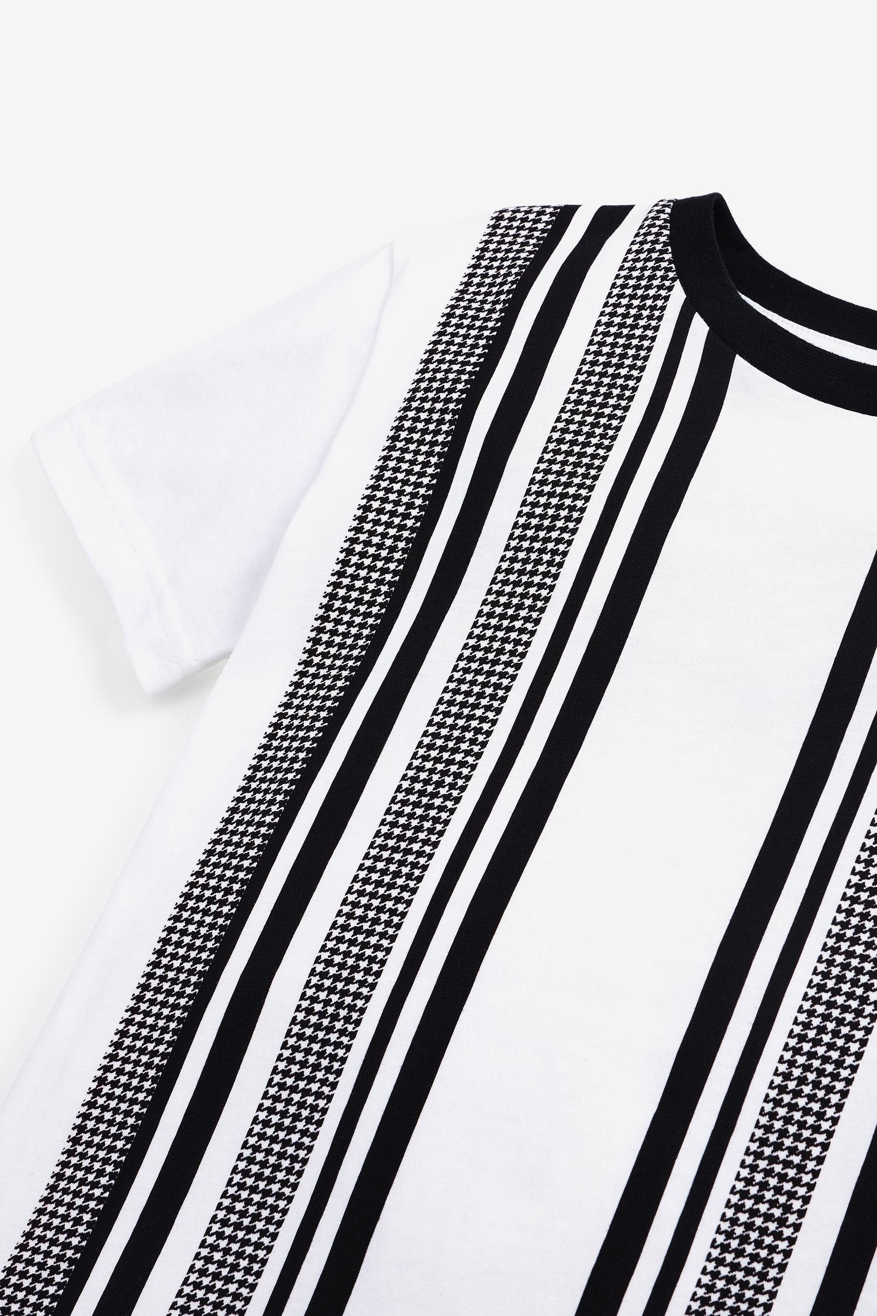 White/Black Vertical Stripe Short Sleeve T-Shirt (3-16yrs)