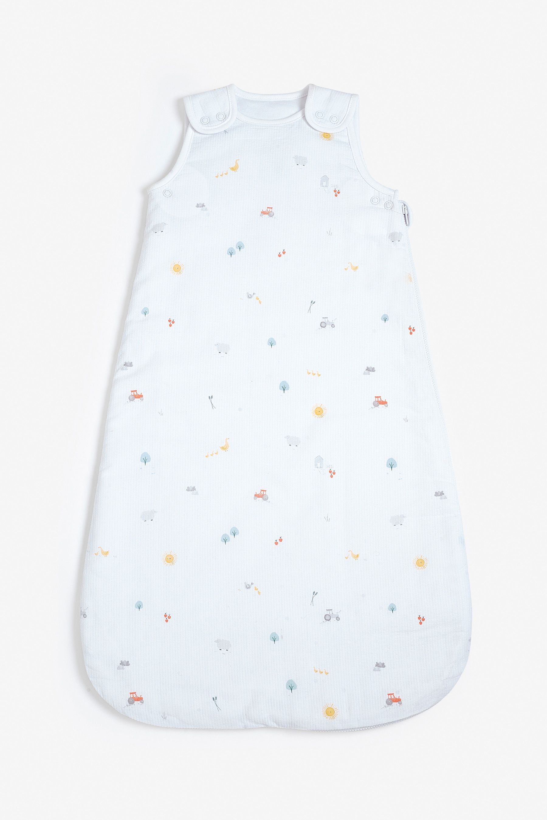 Multi Baby Farm Animals 100% Cotton Seersucker 1 Tog Sleep Bag