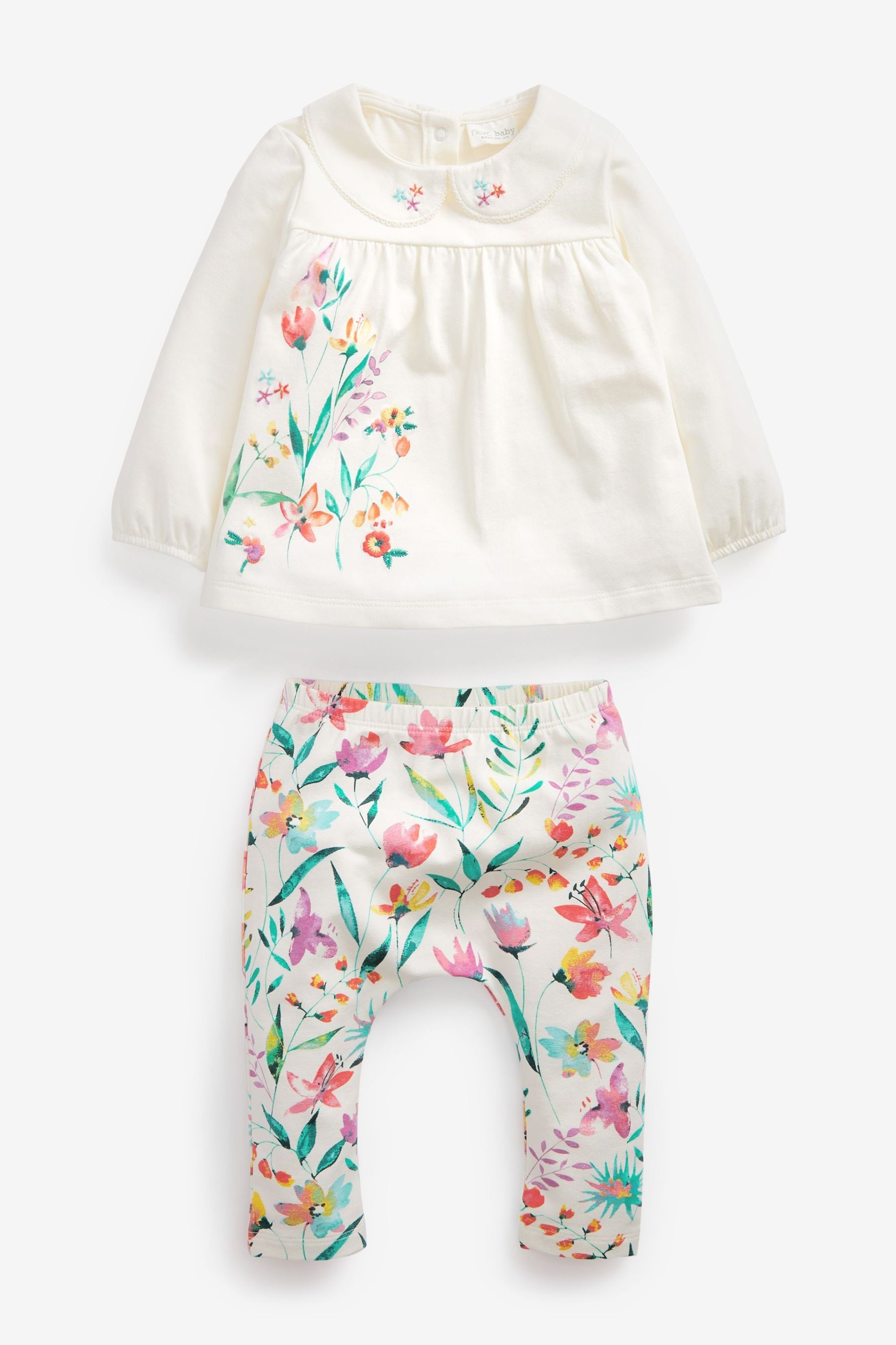 Pink / White Baby 4 Piece T-Shirt And Leggings Set