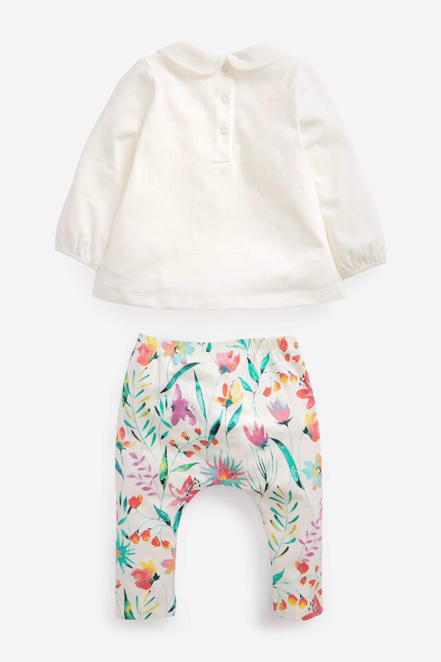 Pink / White Baby 4 Piece T-Shirt And Leggings Set