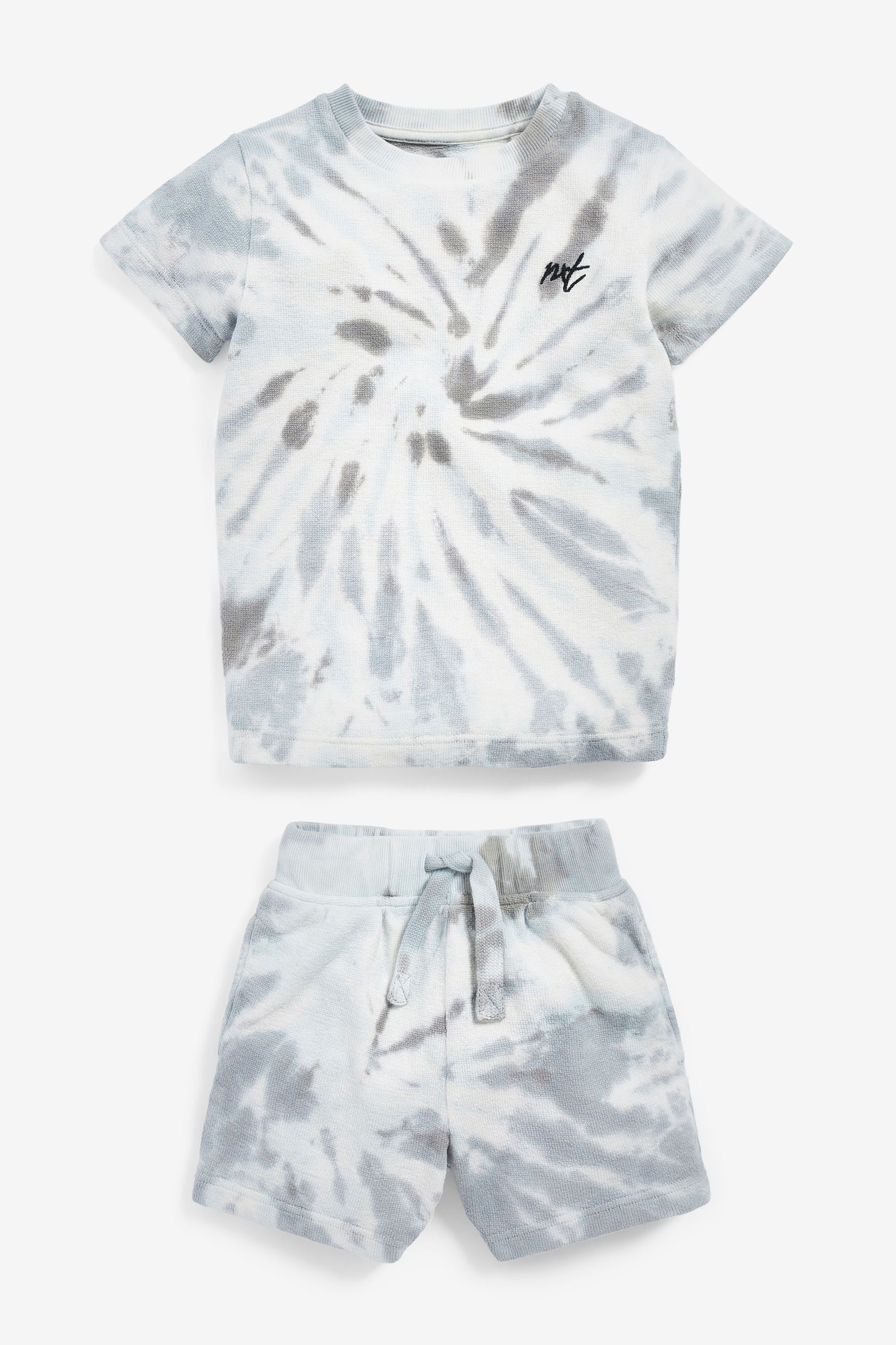 Grey Tie Dye Towelling T-Shirt And Shorts Set (3mths-7yrs)