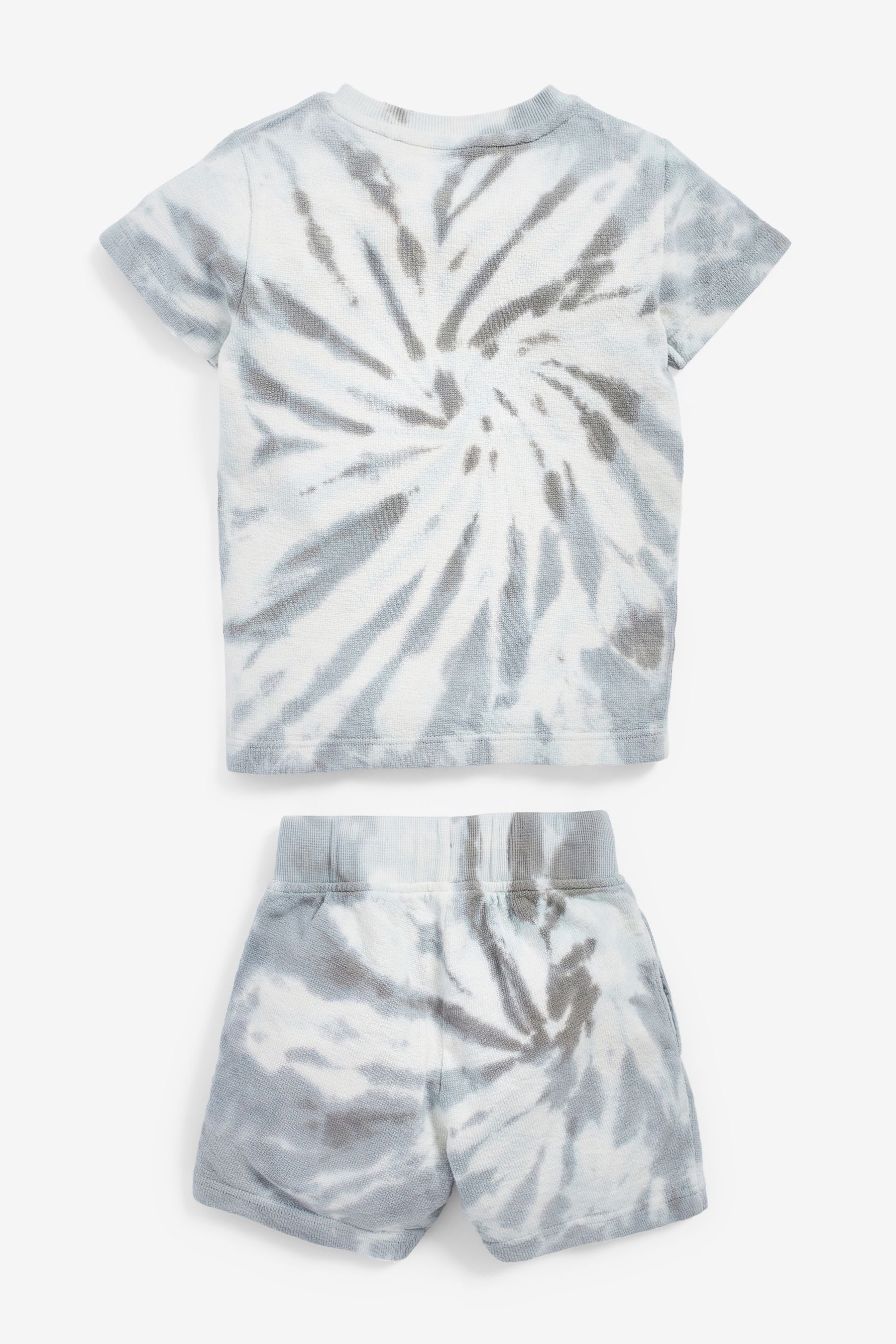 Grey Tie Dye Towelling T-Shirt And Shorts Set (3mths-7yrs)