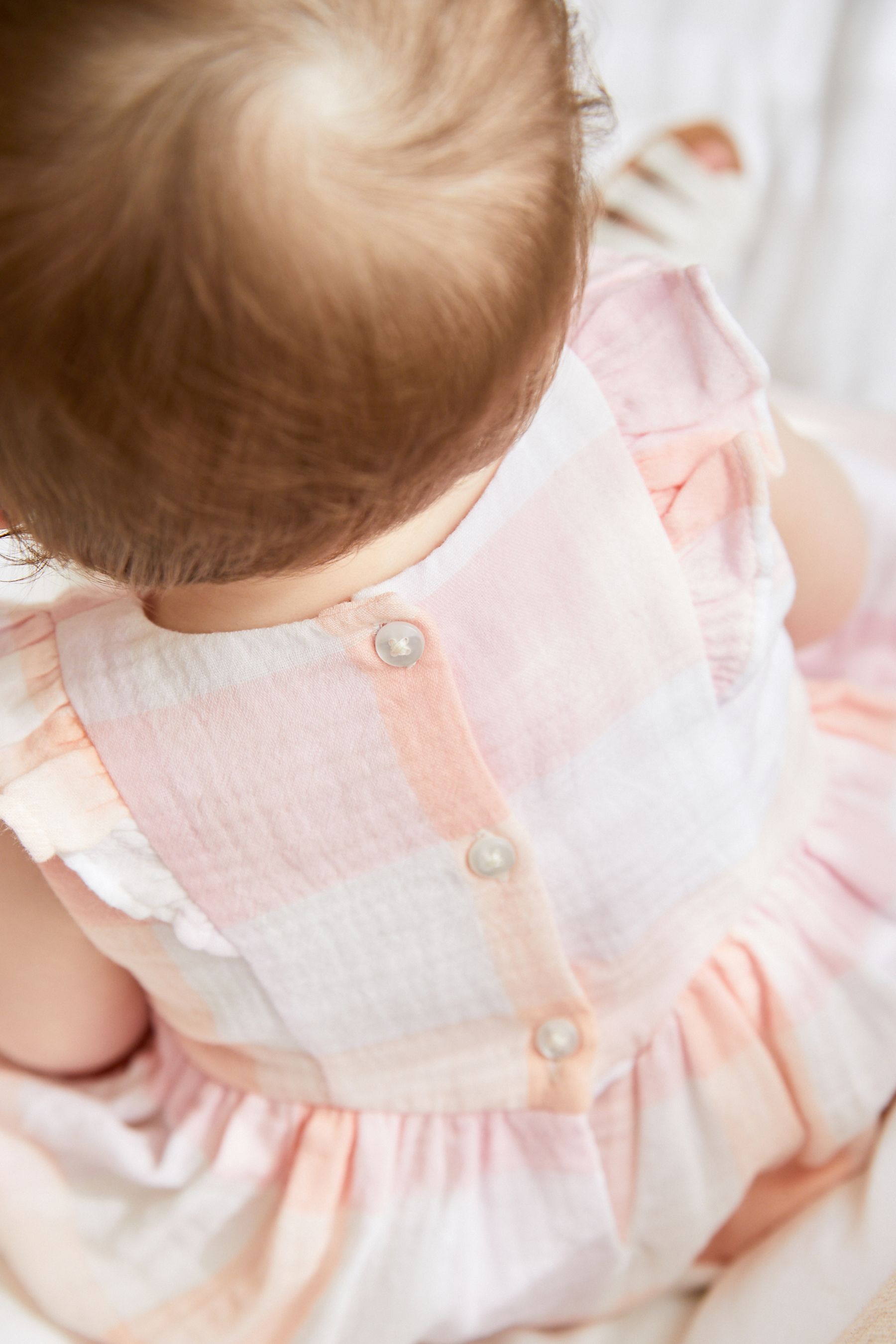 Pink Baby Check Woven Dress (0mths-2yrs)