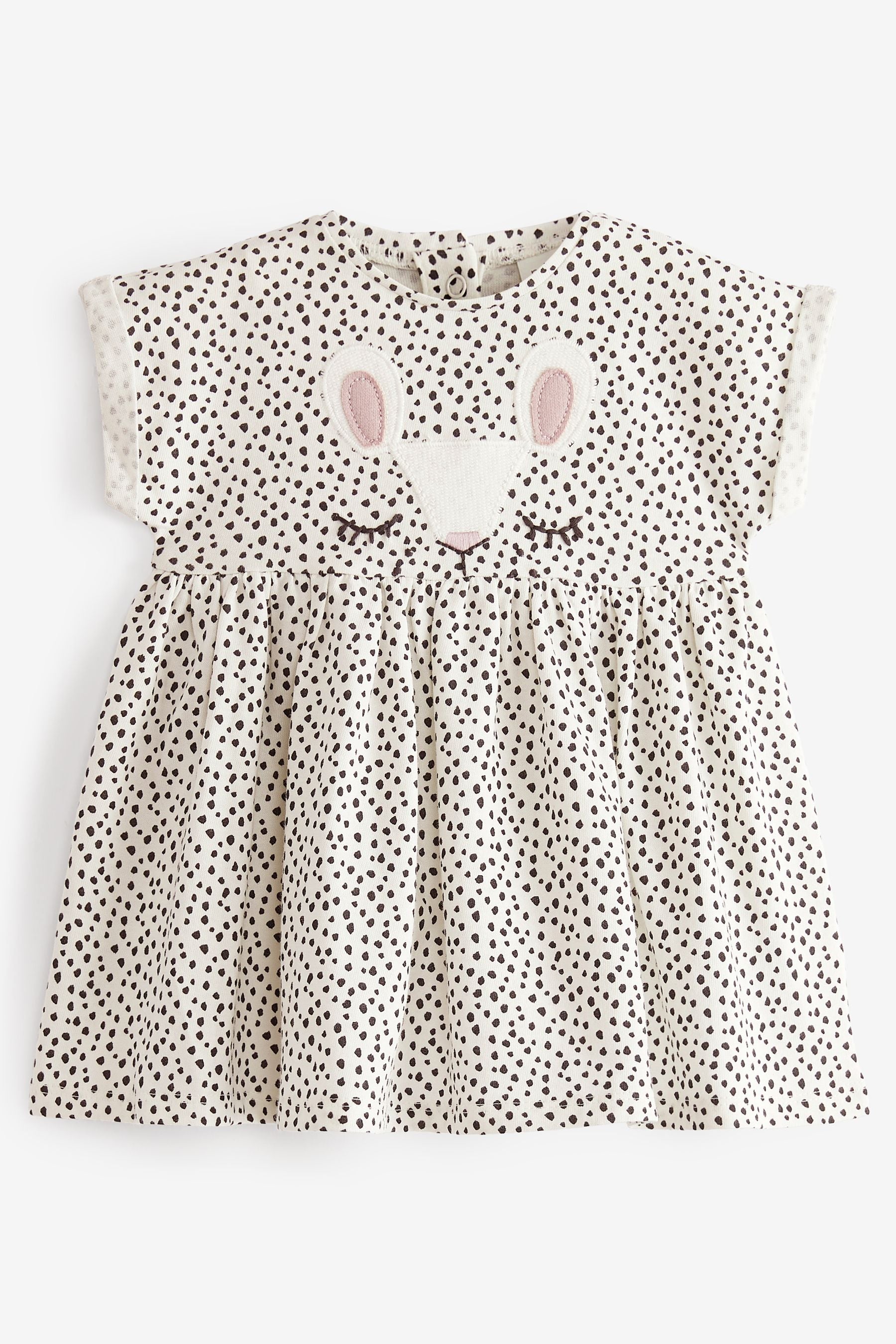 Black and White Baby Character Spot Jersey Dress (0mths-2yrs)