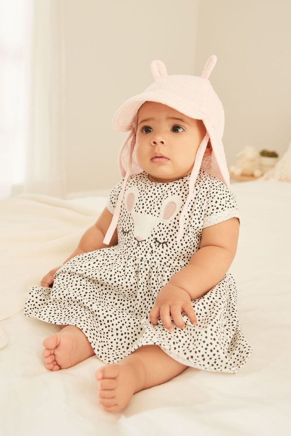 Black and White Baby Character Spot Jersey Dress (0mths-2yrs)