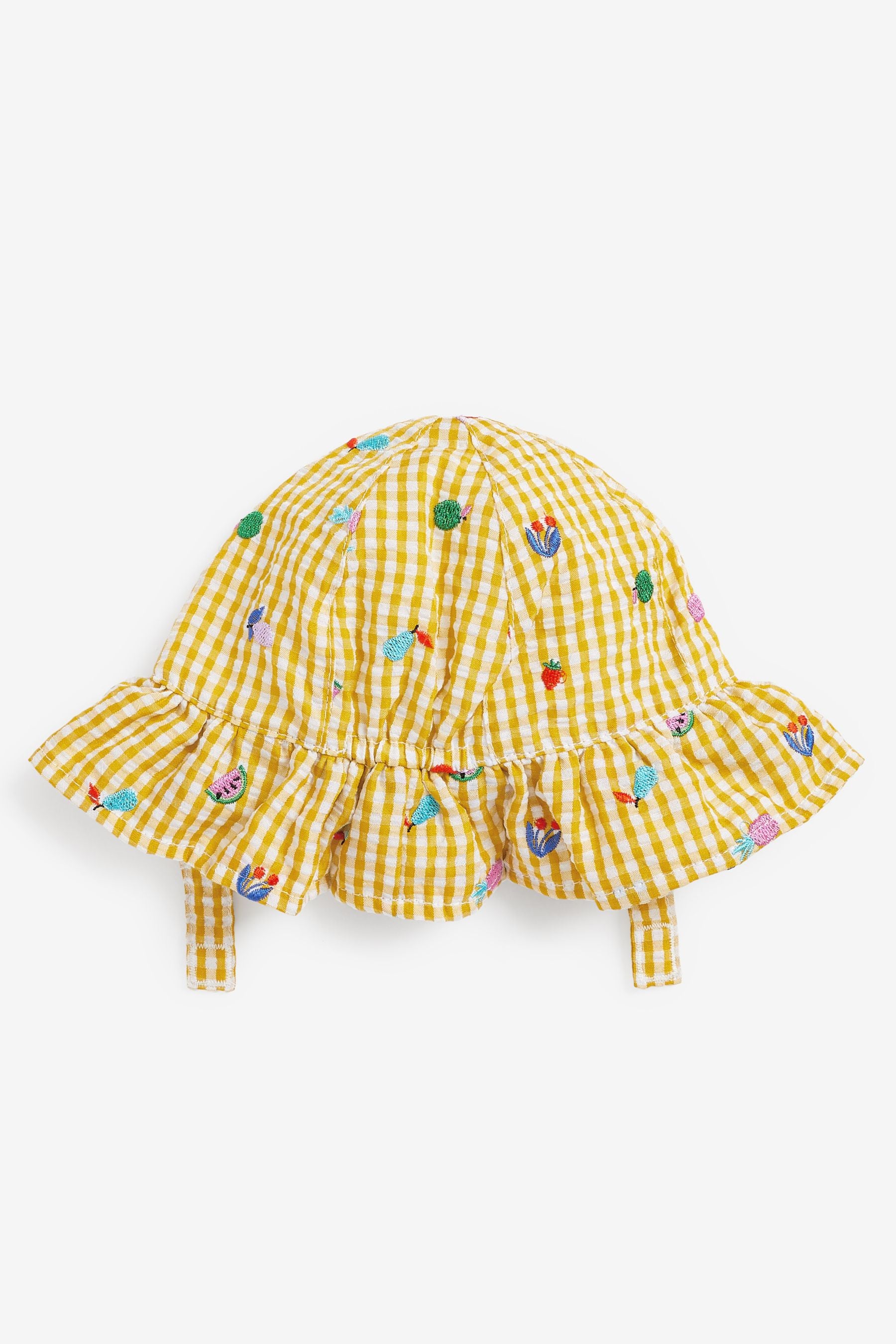 Yellow Gingham Baby Summer Bucket Hat (0mths-2yrs)