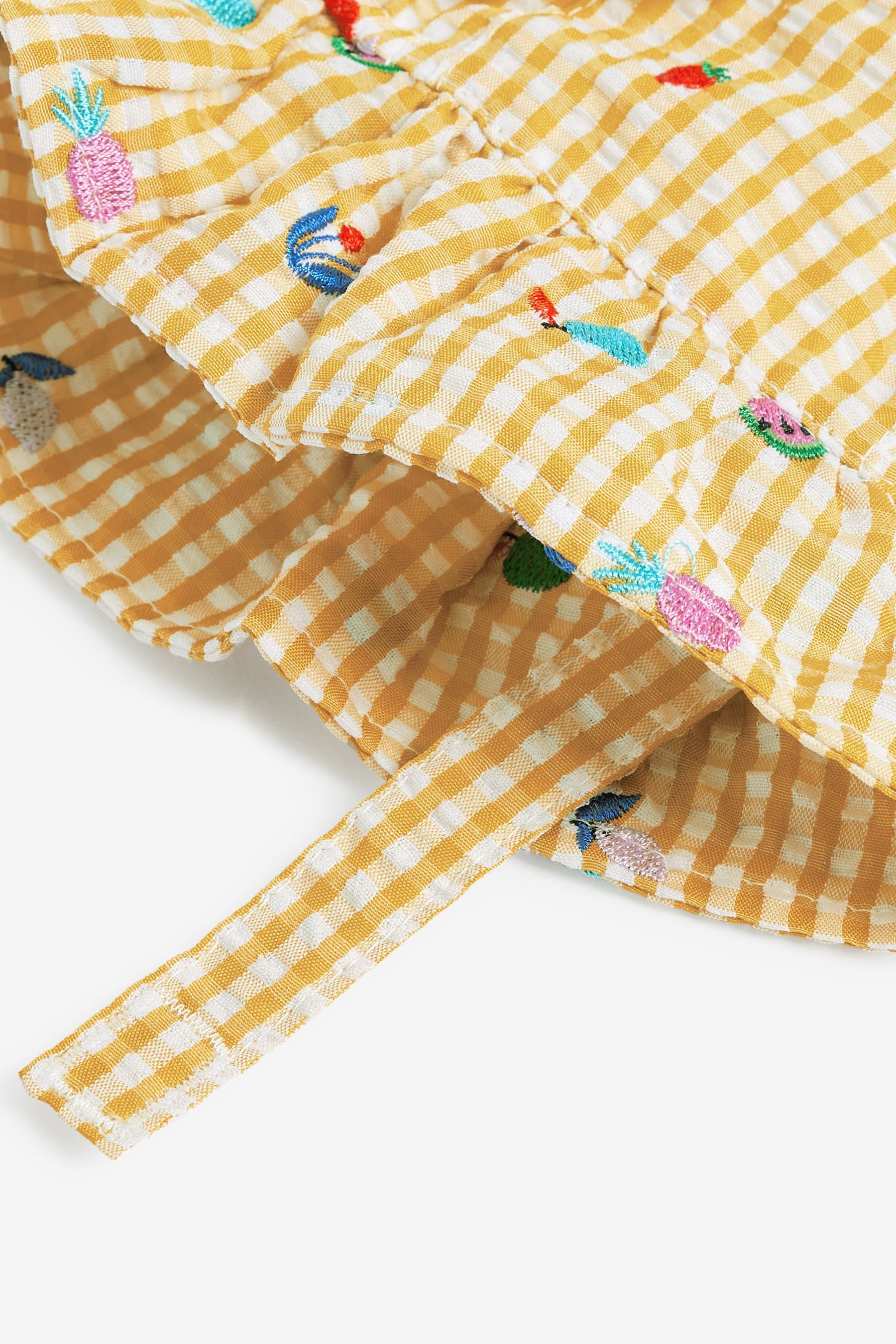 Yellow Gingham Baby Summer Bucket Hat (0mths-2yrs)