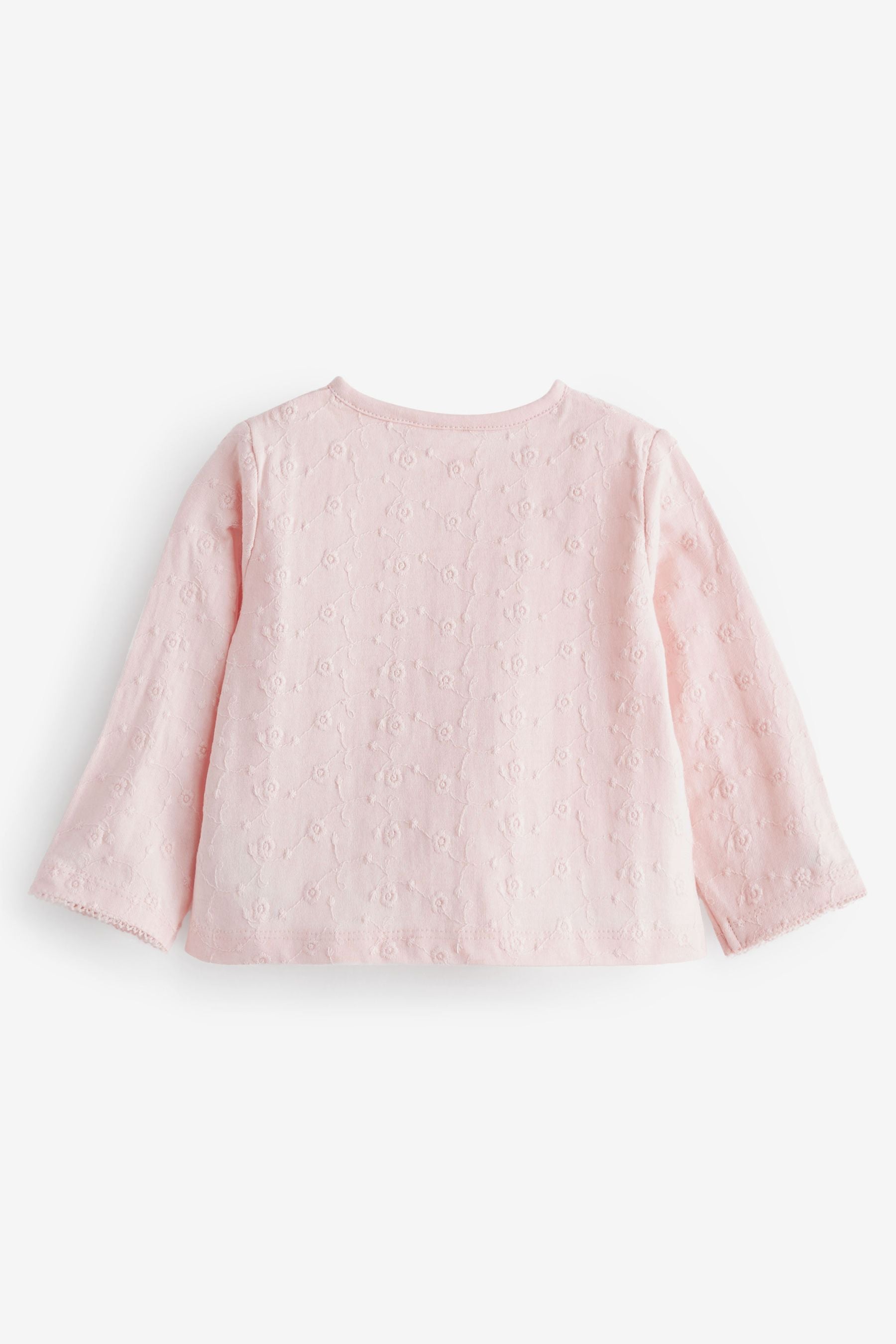 Pink Baby Broderie Jersey Cardigan (0mths-2yrs)