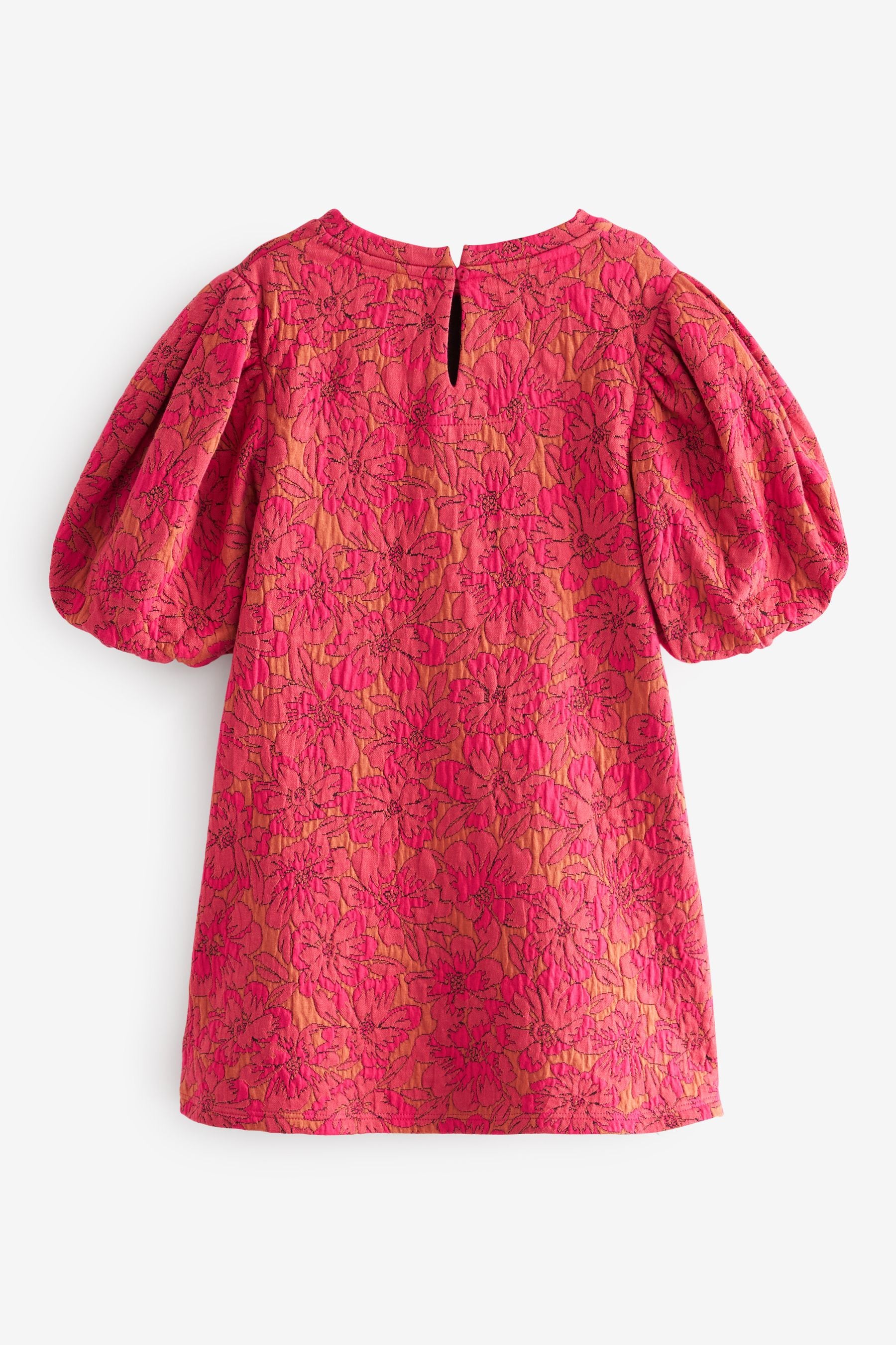 Pink/Orange Floral Texture Jersey Jacquard Dress (1.5-16yrs)