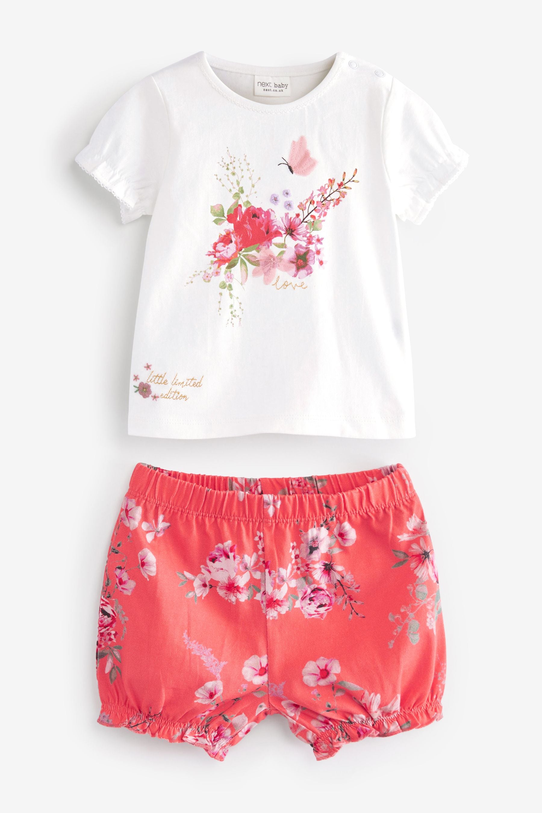 Photographic Floral 4 Pack Baby T-Shirts & Shorts Set