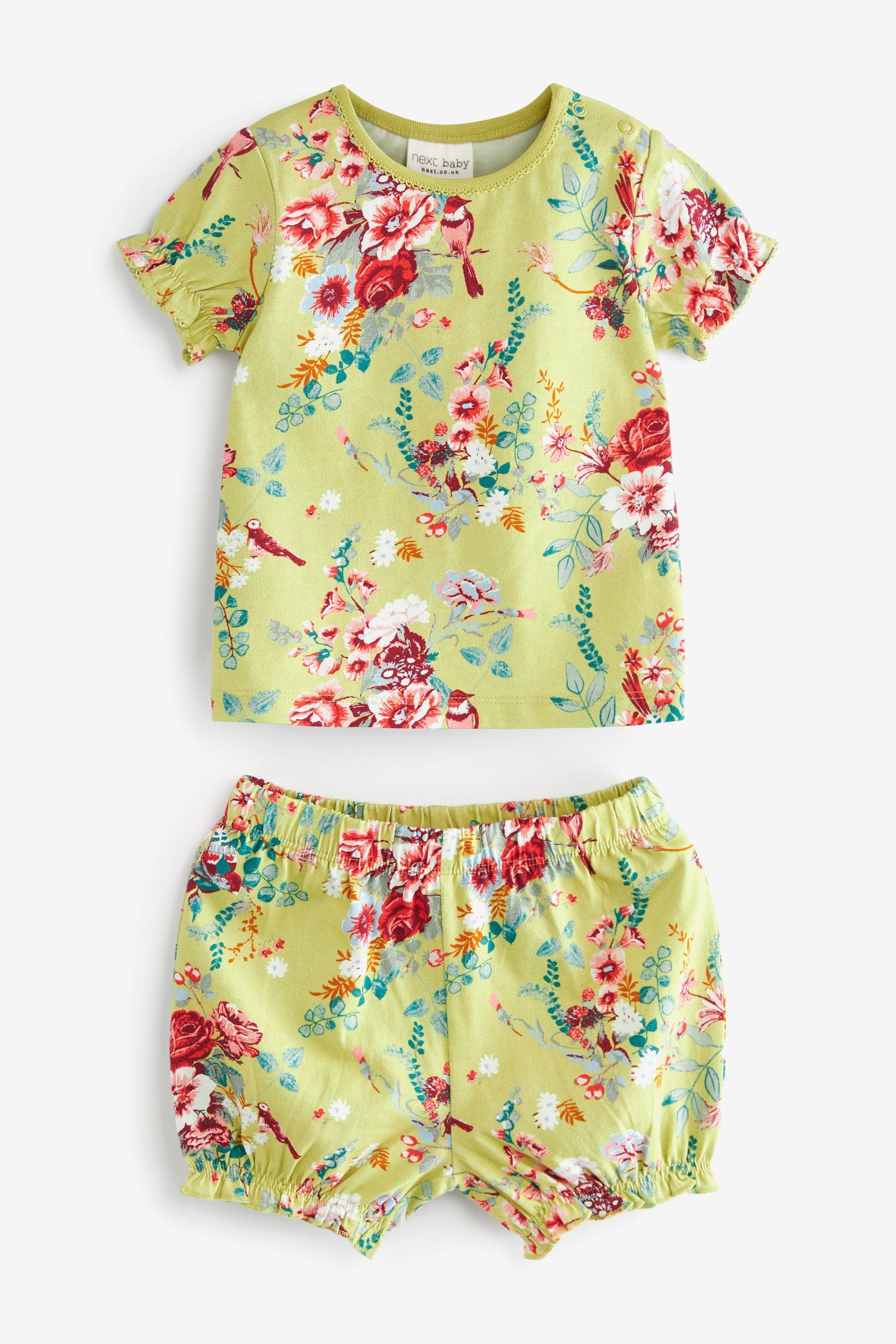 Photographic Floral 4 Pack Baby T-Shirts & Shorts Set