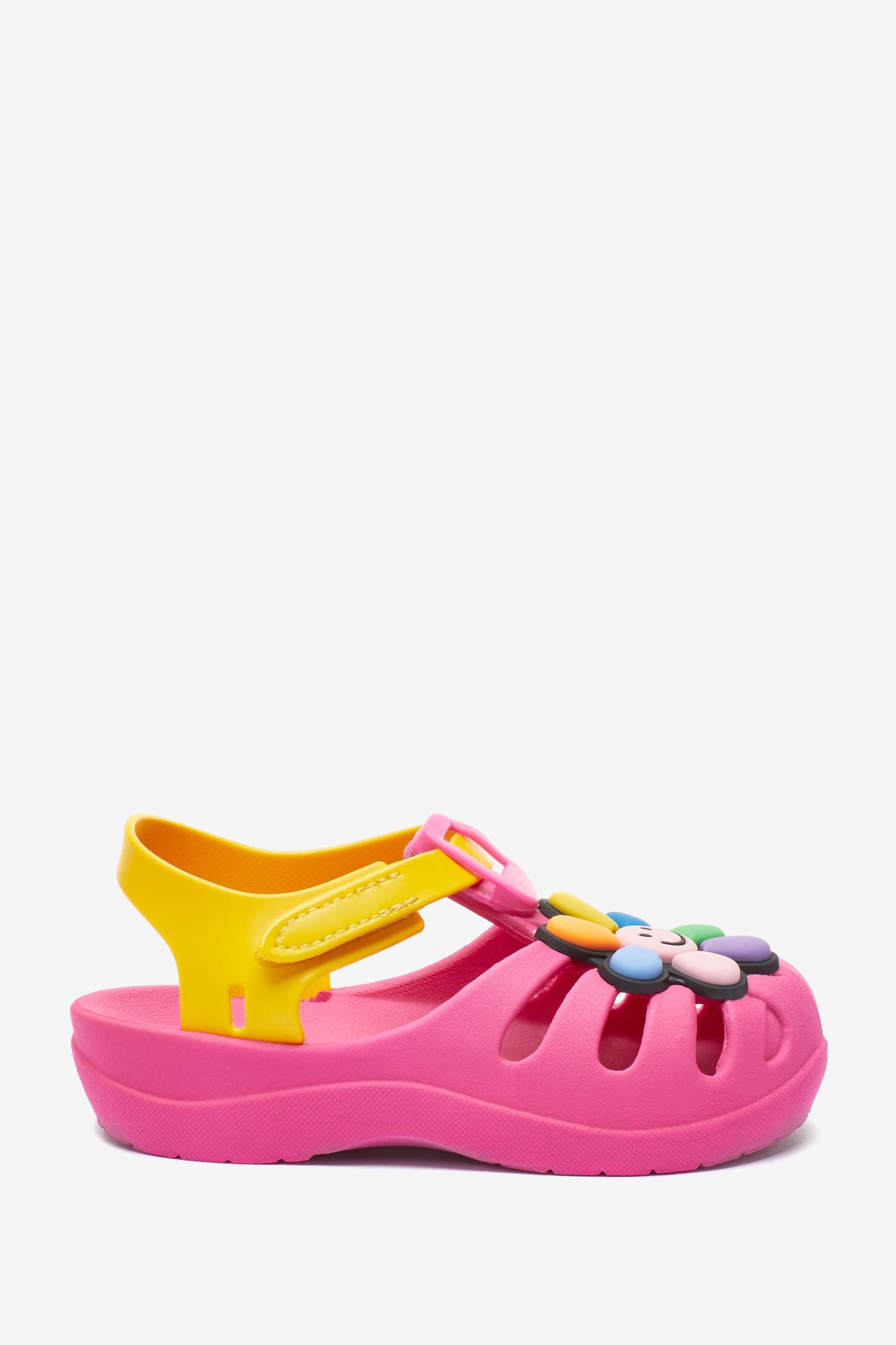 Pink Ipanema Pink Baby Smiley Face Embellished Pump Sandals