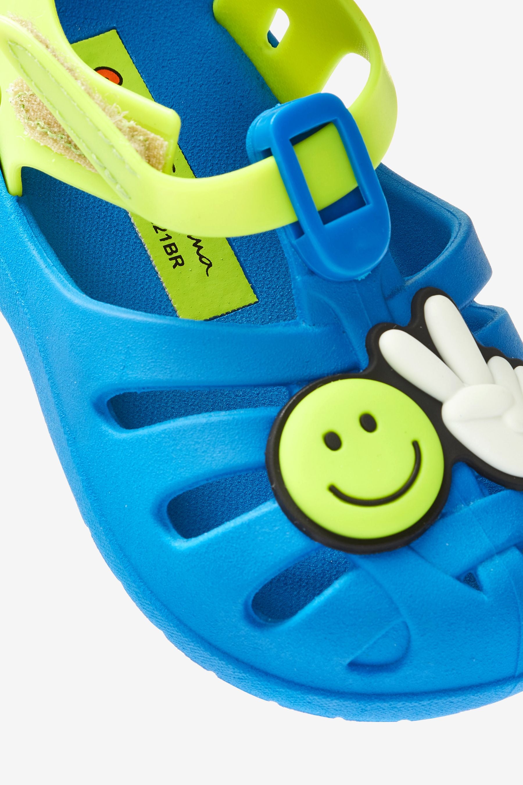 Blue Ipanema Blue Baby Smiley Face Embellished Pump Sandals