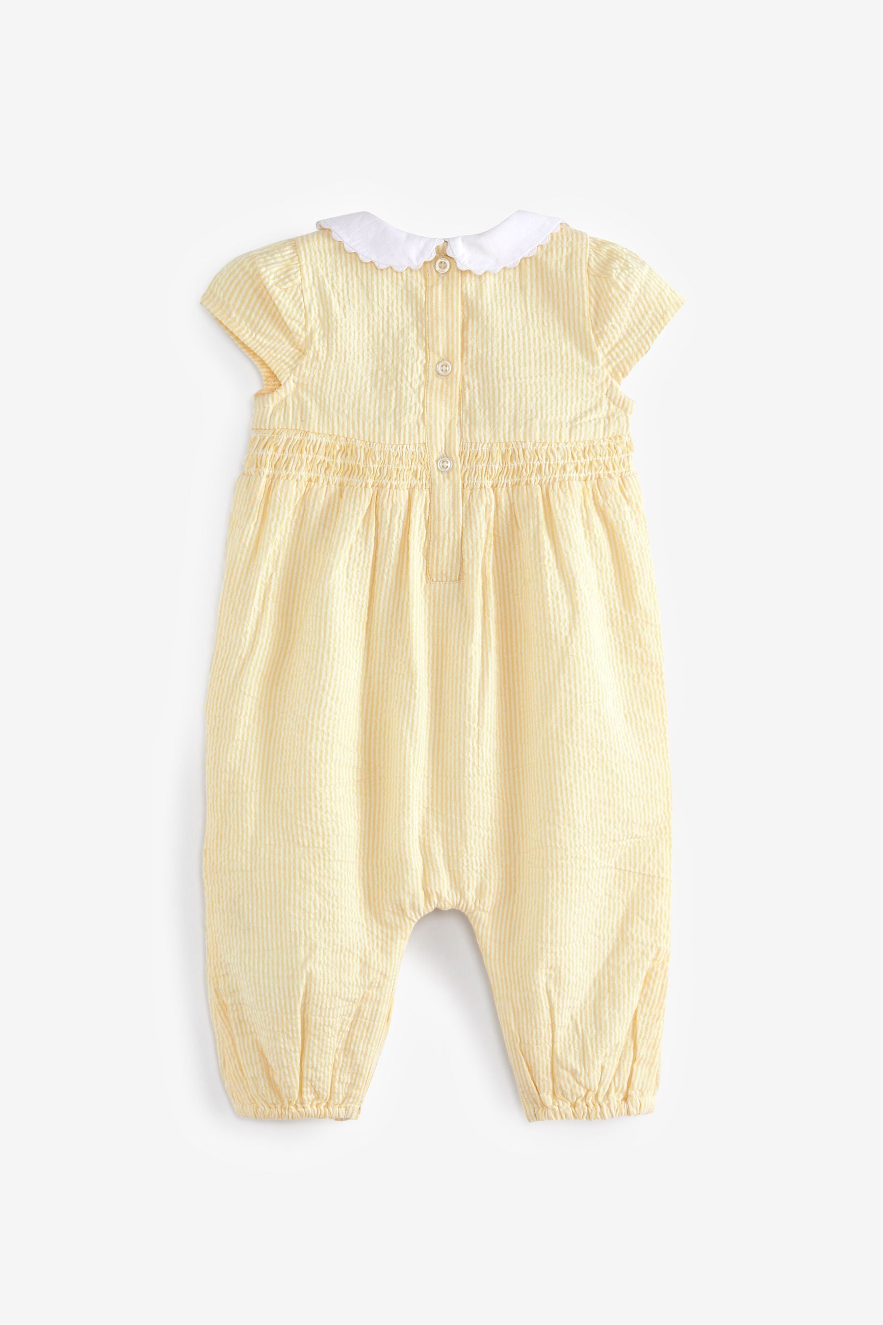 Lemon Yellow Baby Smart Collared Romper (0mths-2yrs)