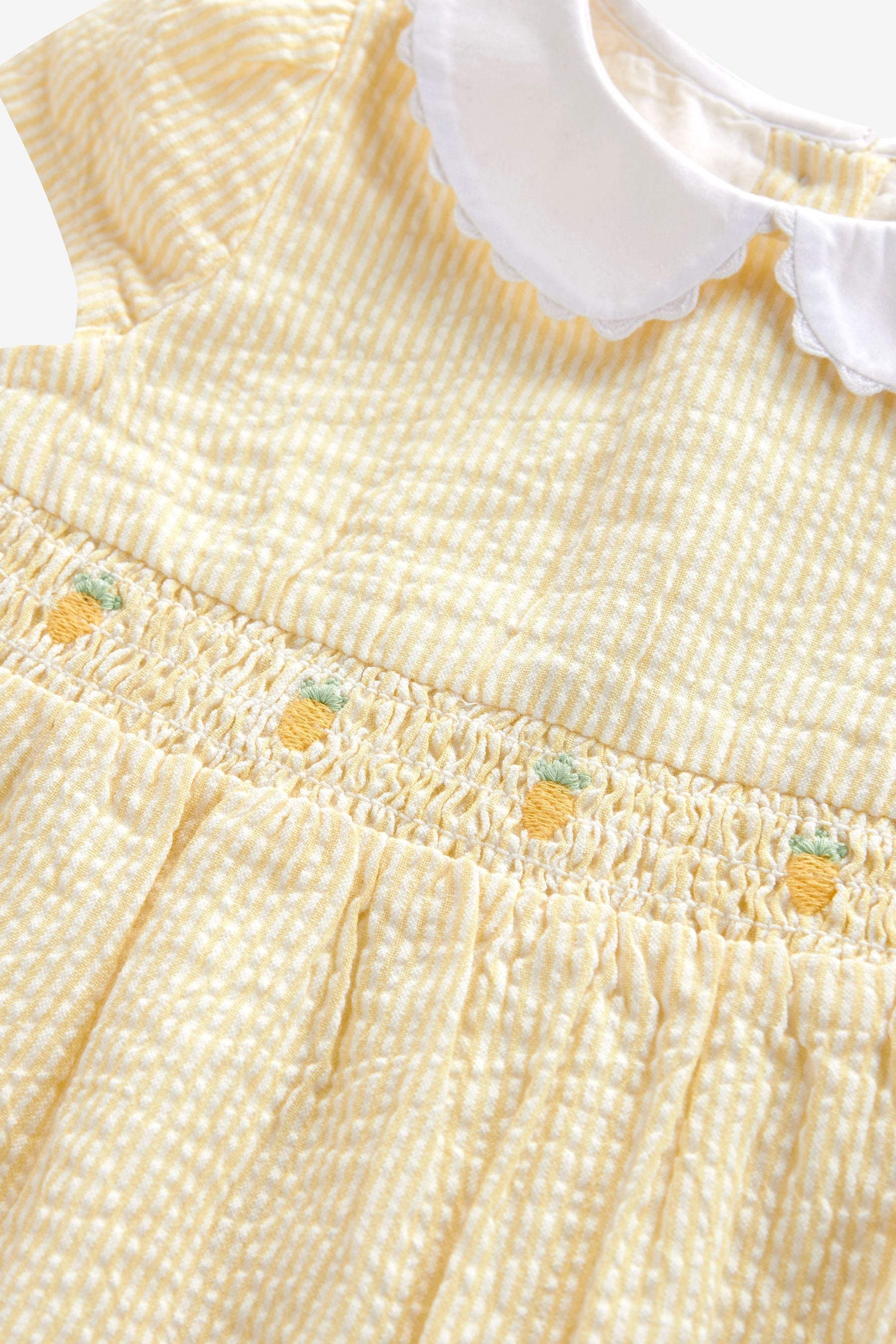 Lemon Yellow Baby Smart Collared Romper (0mths-2yrs)