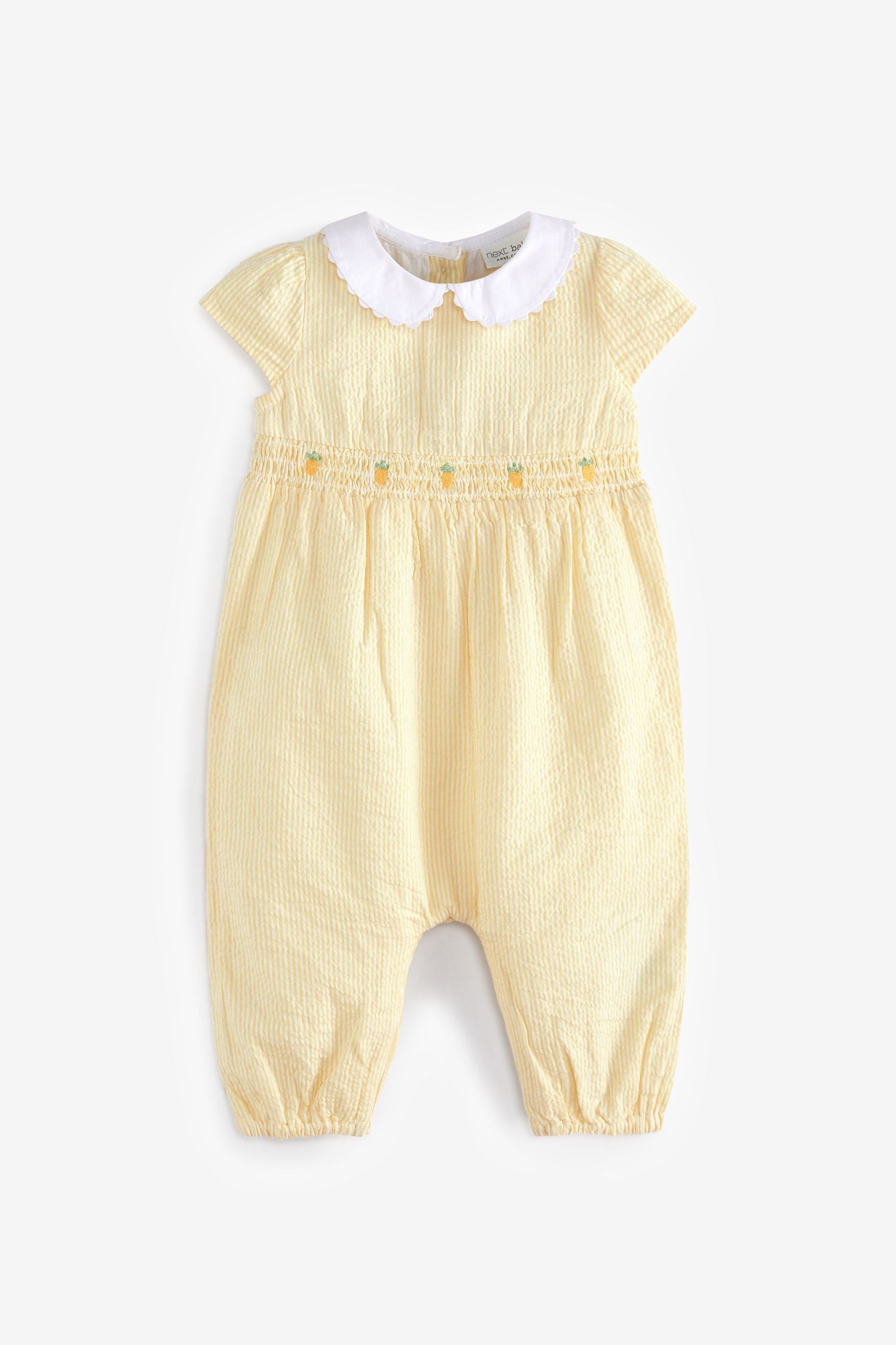 Lemon Yellow Baby Smart Collared Romper (0mths-2yrs)