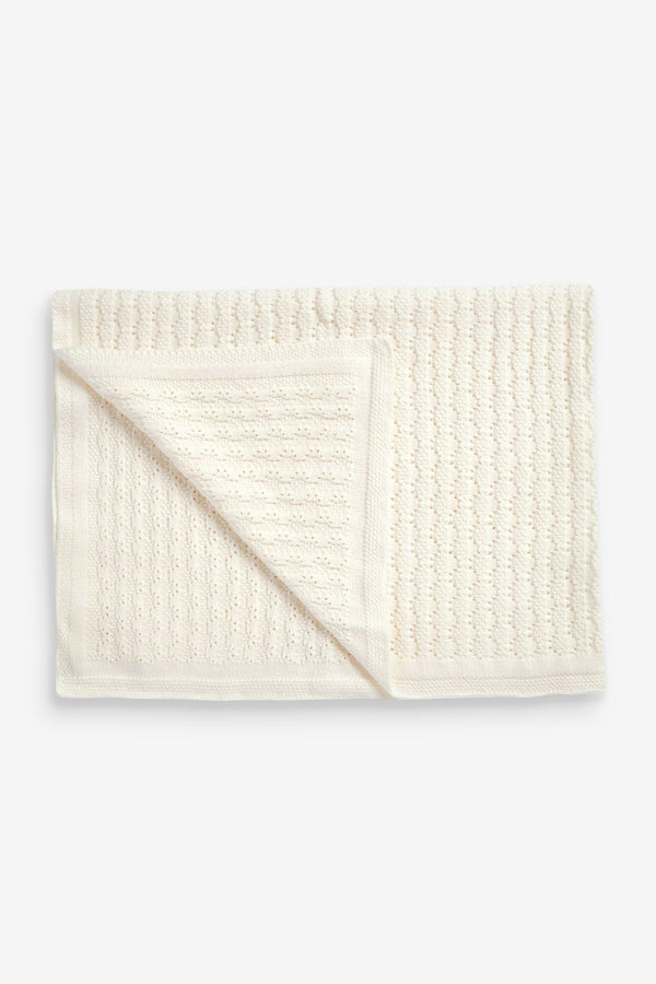 White Kids Pointelle Baby Blanket