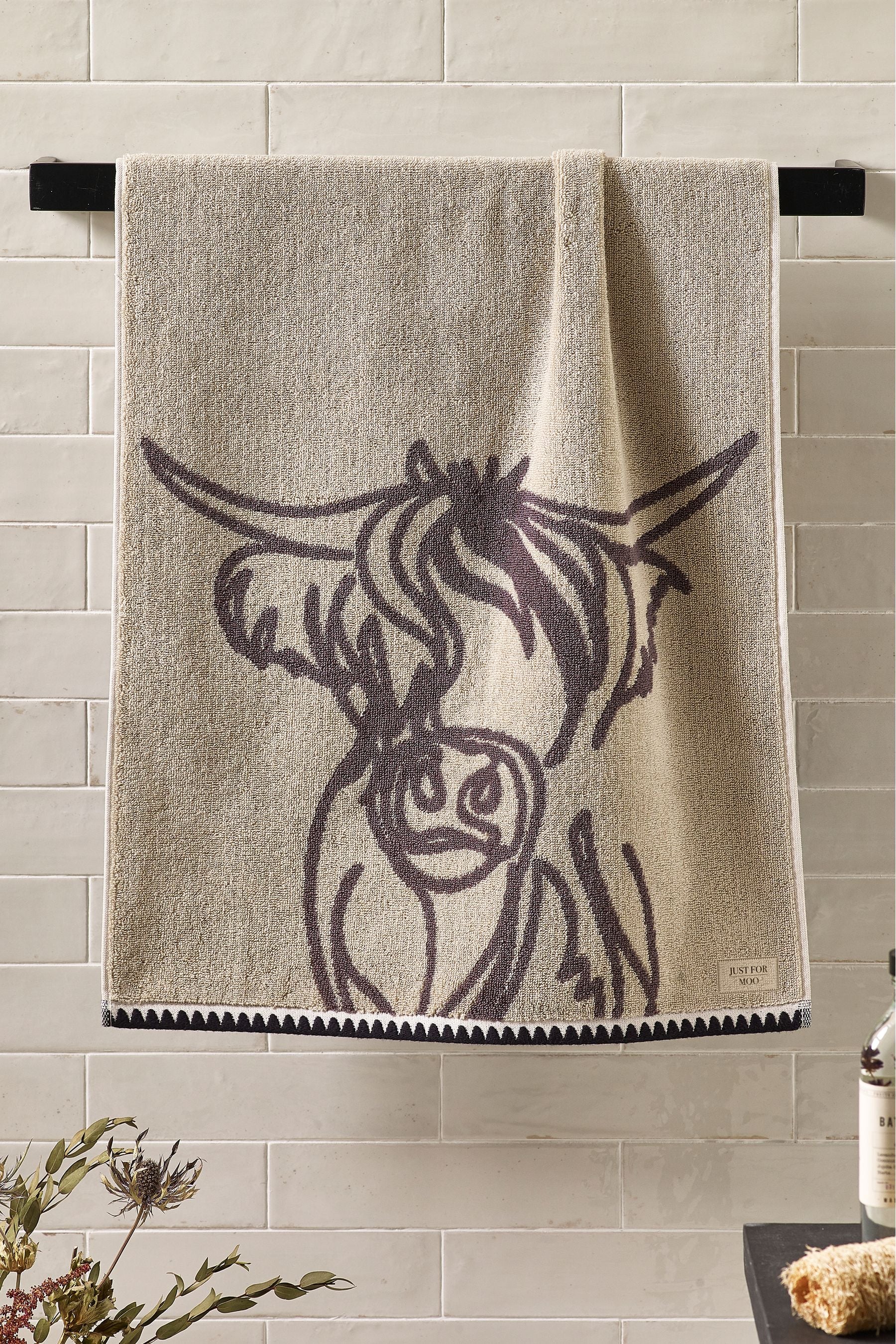 Grey Hamish the Highland Cow 100% Cotton Towel