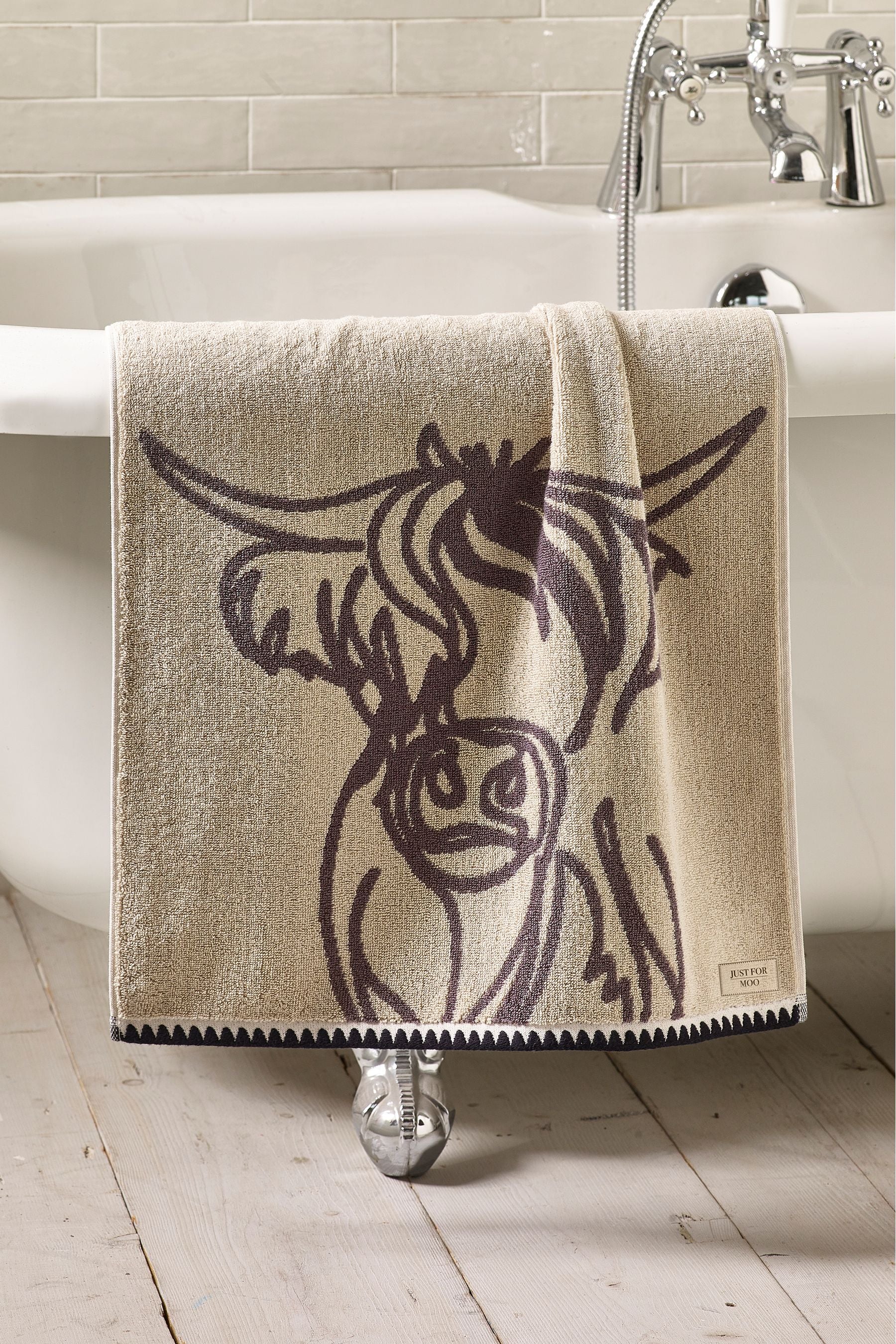 Grey Hamish the Highland Cow 100% Cotton Towel