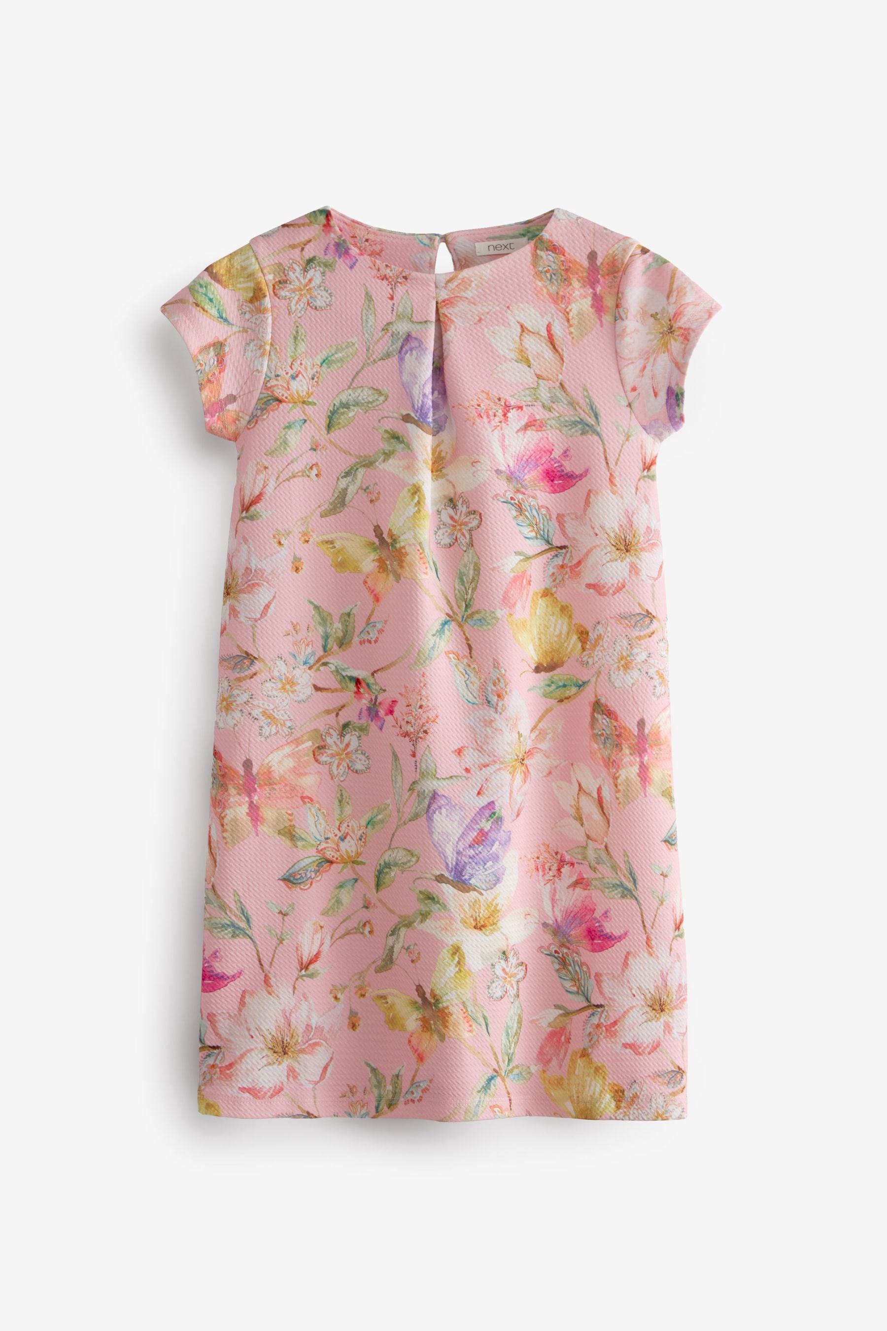 Pink Floral & butterfly Occasion Dress (3-16yrs)