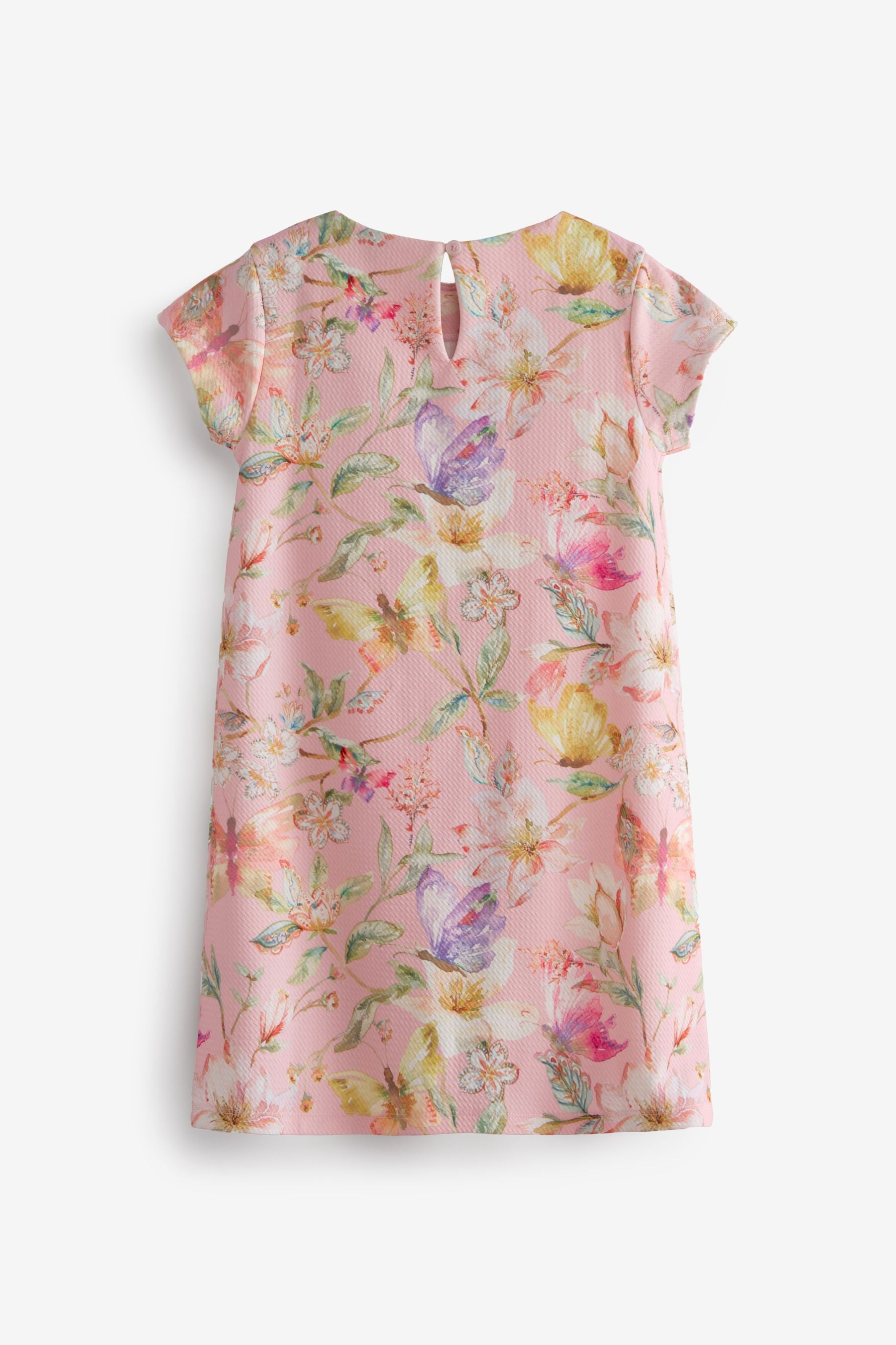 Pink Floral & butterfly Occasion Dress (3-16yrs)