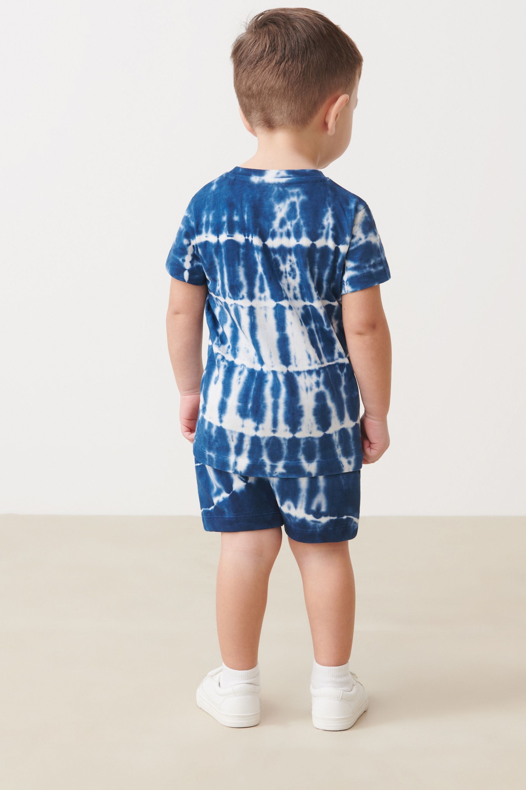 Navy/White Tie Dye T-Shirt And Shorts Set (3mths-7yrs)