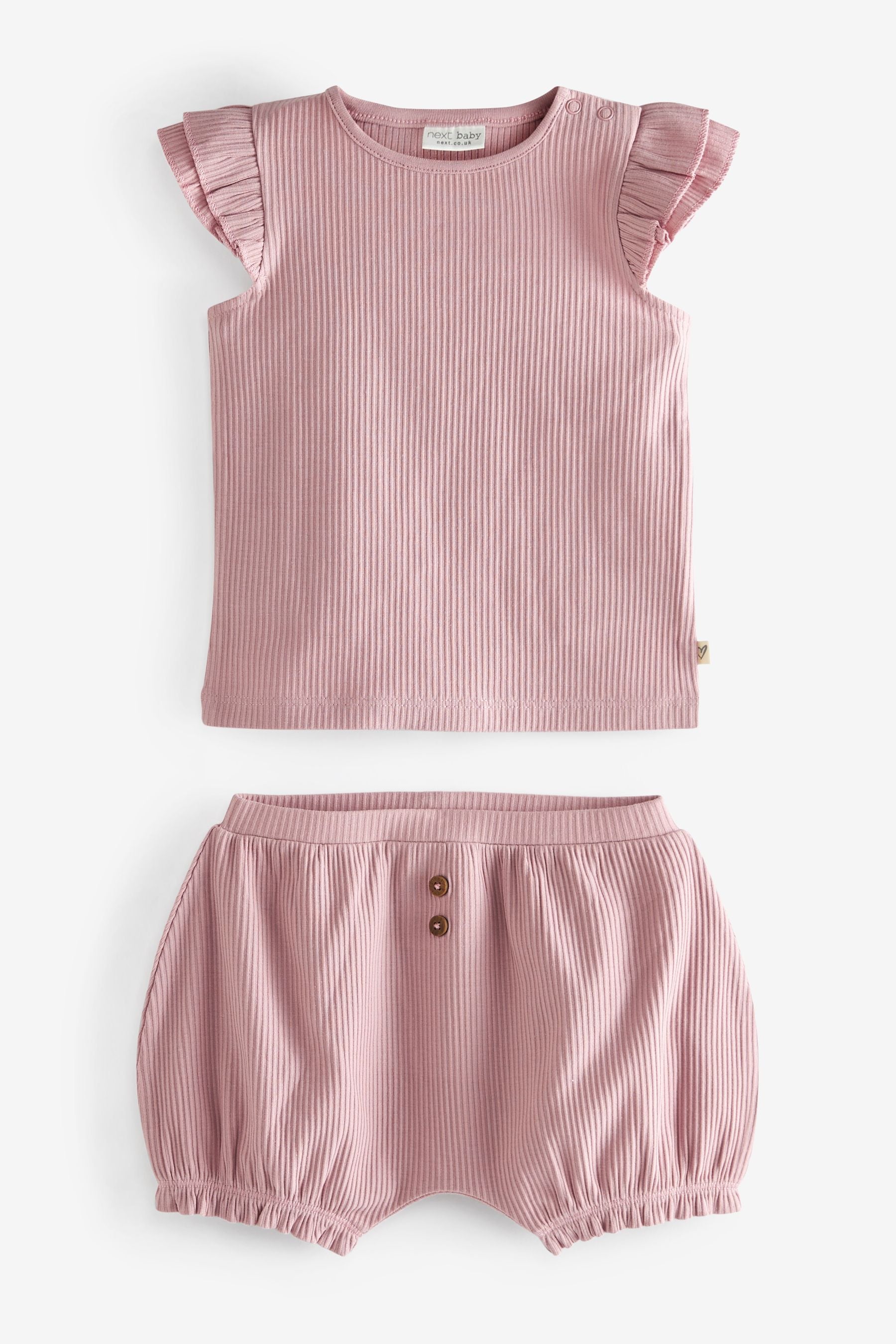 Pink & Grey Baby 6 Piece T-Shirt and Shorts Set