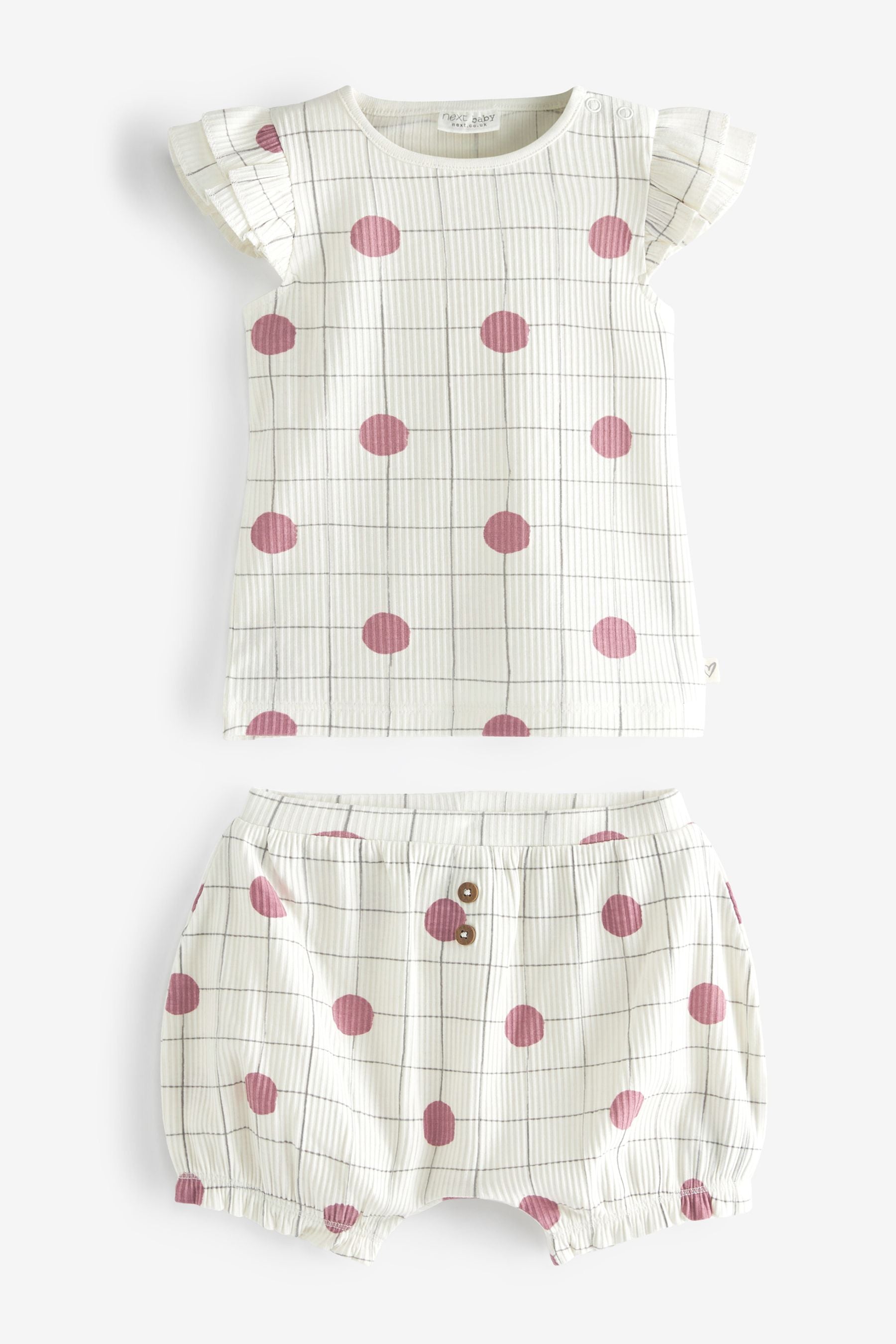 Pink & Grey Baby 6 Piece T-Shirt and Shorts Set