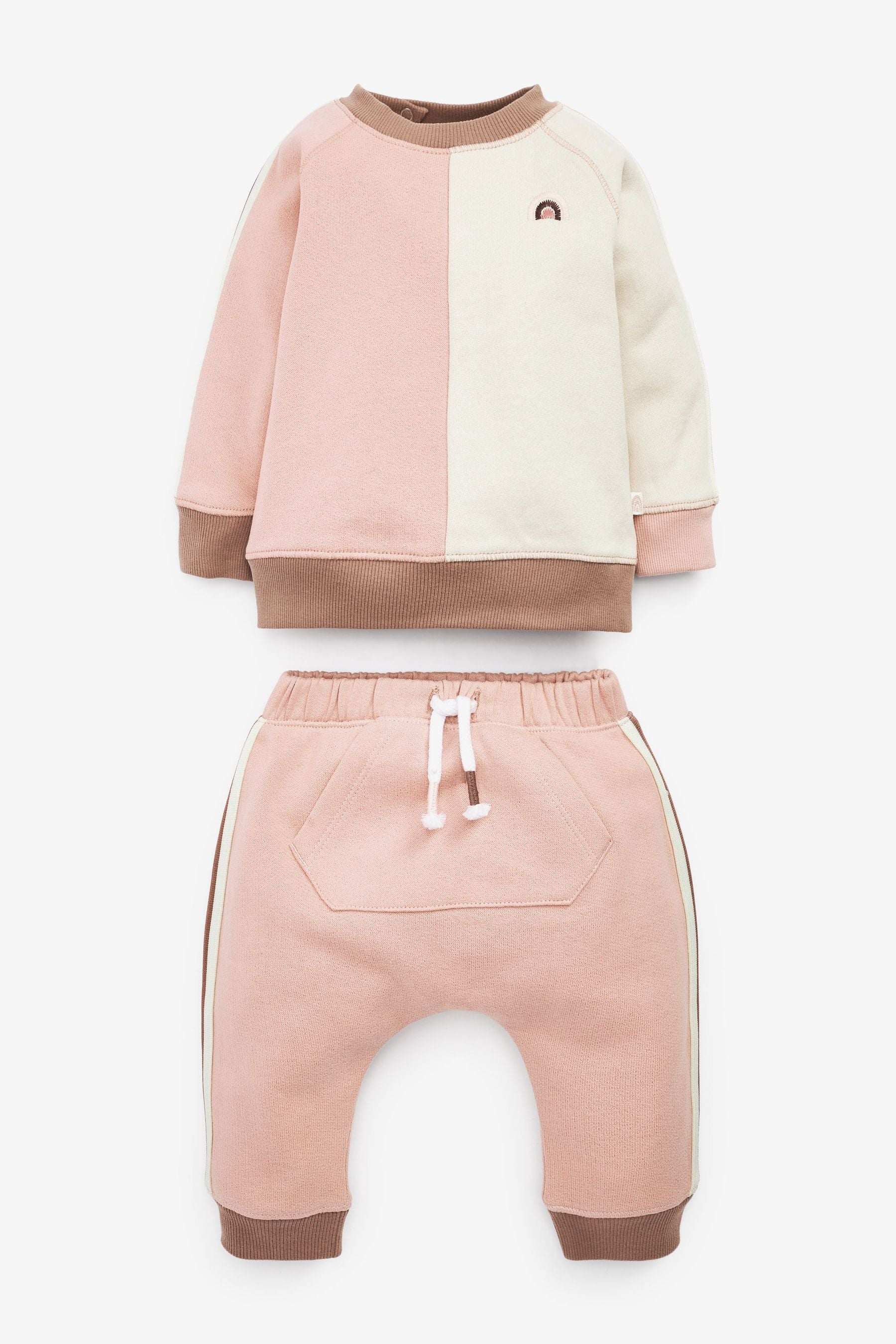 Pink Baby Sweatshirt And Jogger Set