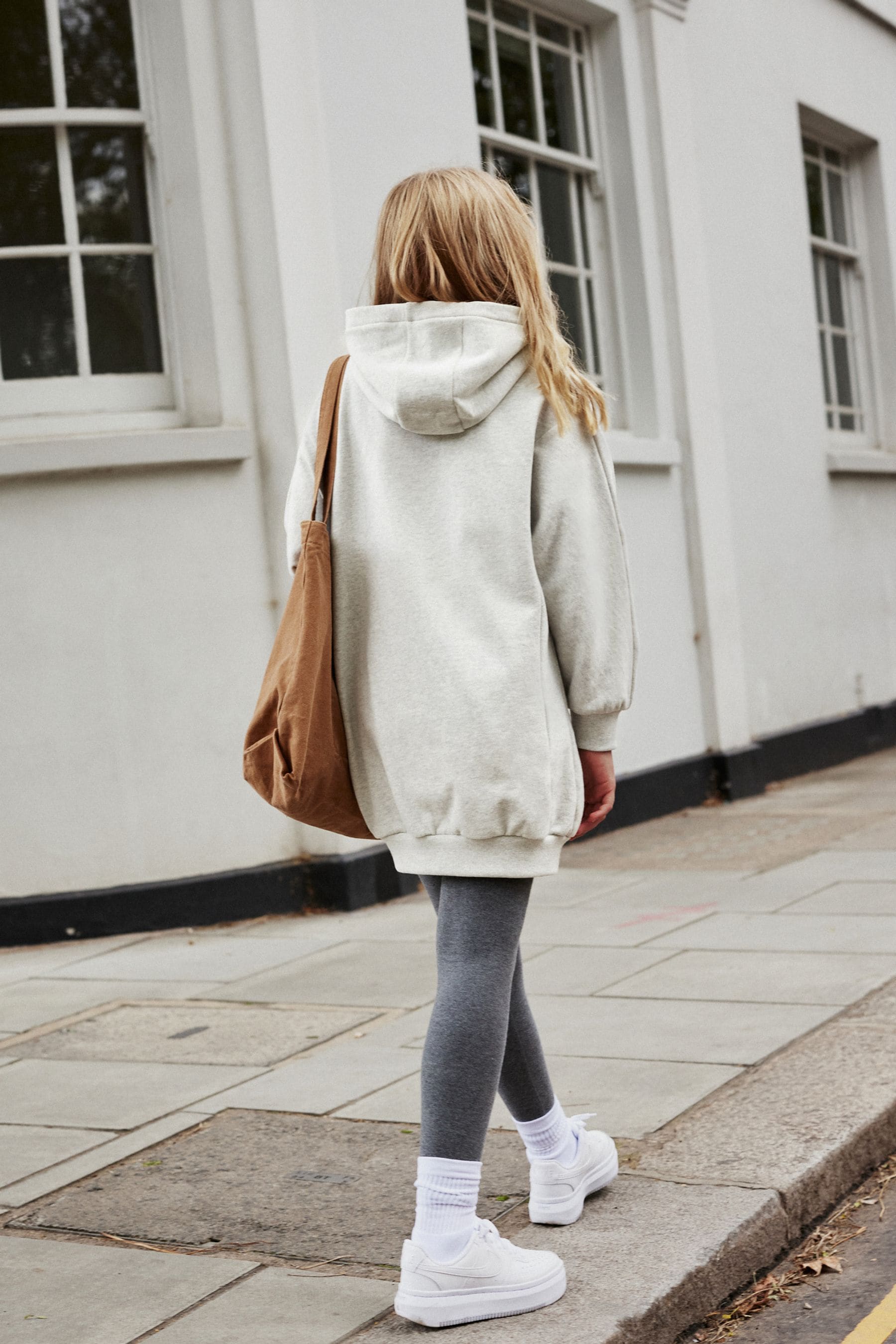 Grey longline clearance hoodie