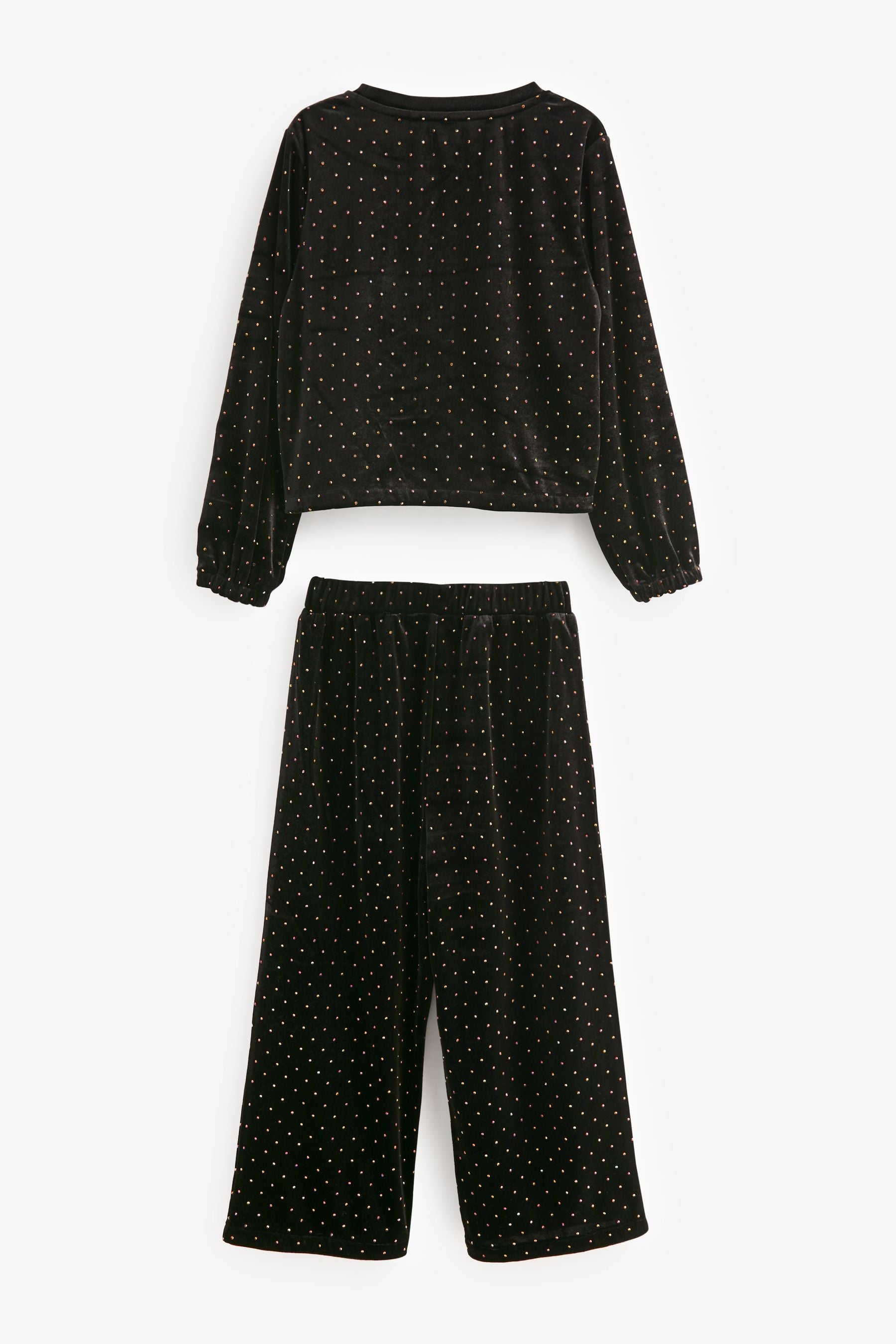 Black Studded Crew Jumper And Trousers Set (3-16yrs)