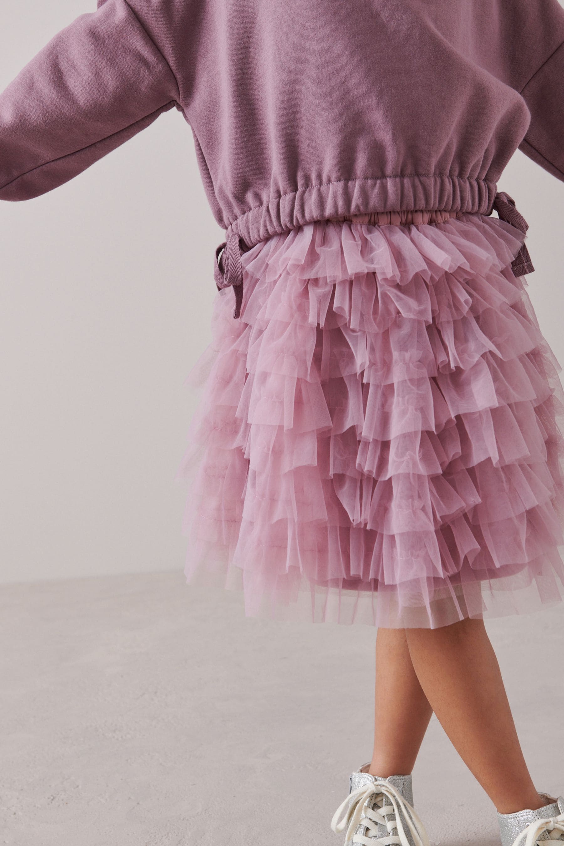 Pink Lilac Sweatshirt Top and Tulle Skirt Set (3-16yrs)